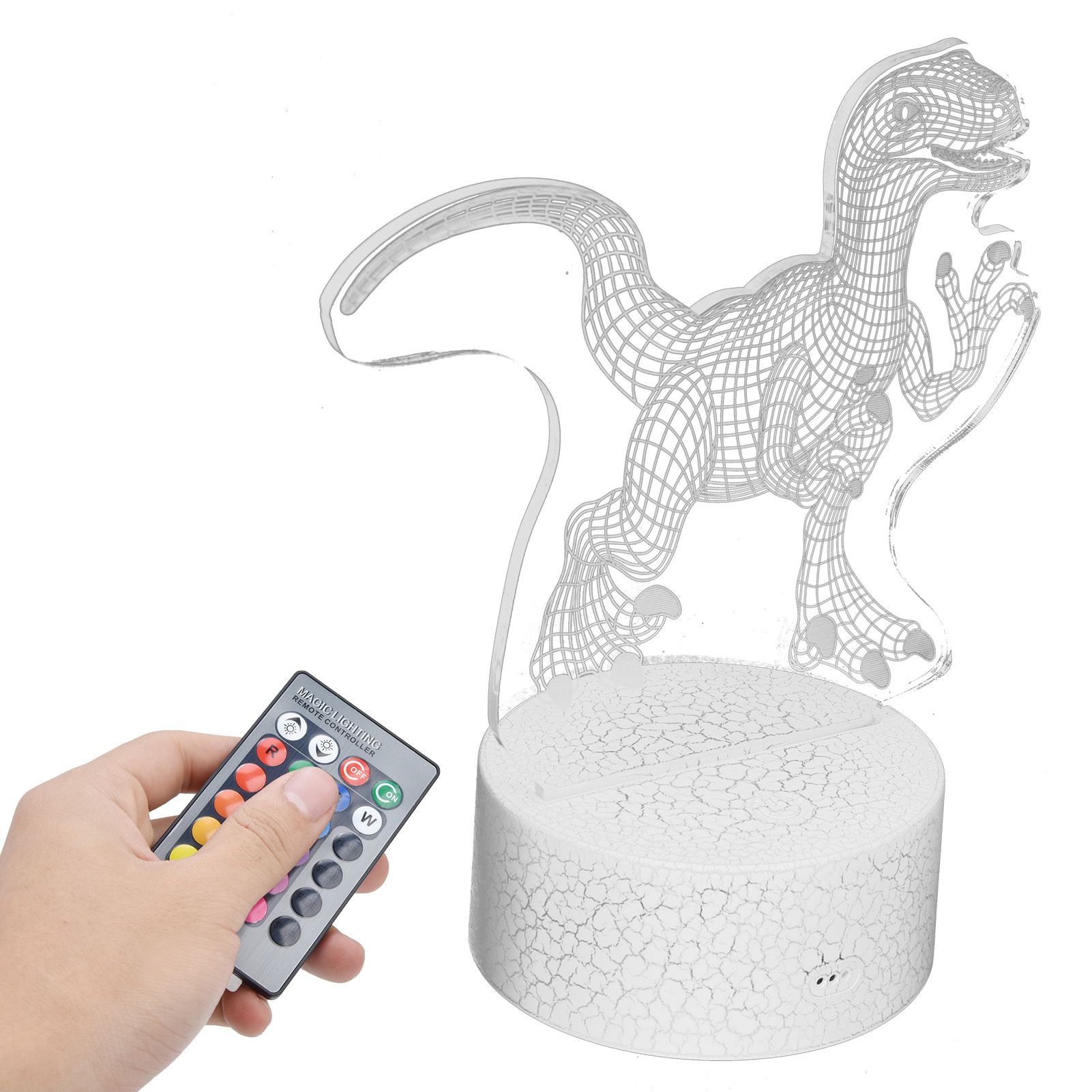 Dinosaur 3D Night Light 16 Colors 4 Modes RGB Colorful Dimmable Touch Control view 7