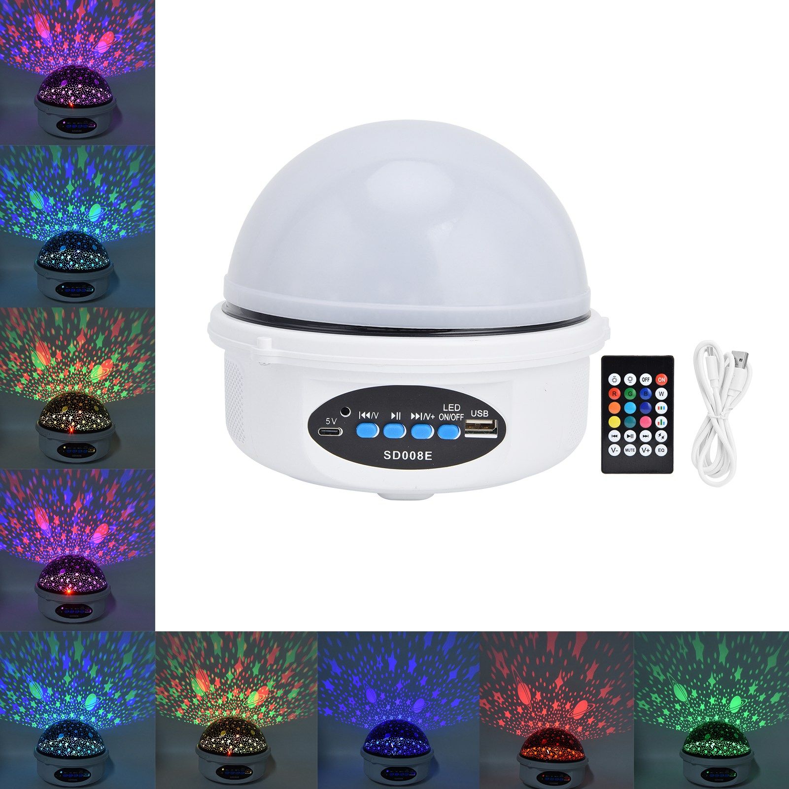 Star Projector Colorful Remote Control Star Sky Night Lamp USB Charging Night view 11
