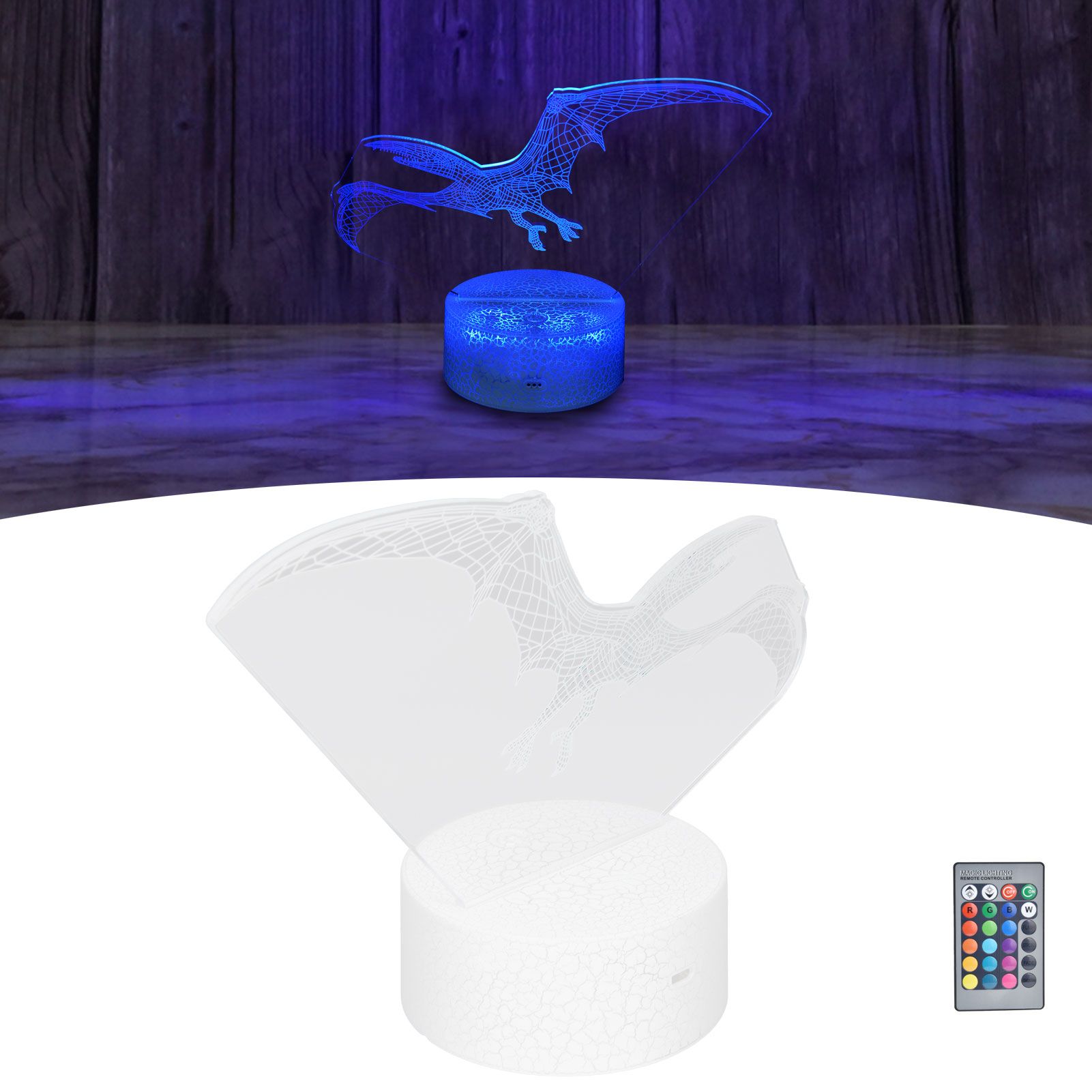 Night Light with Remote Control 16 Colors Changing Dimmable Night Lamp view 12