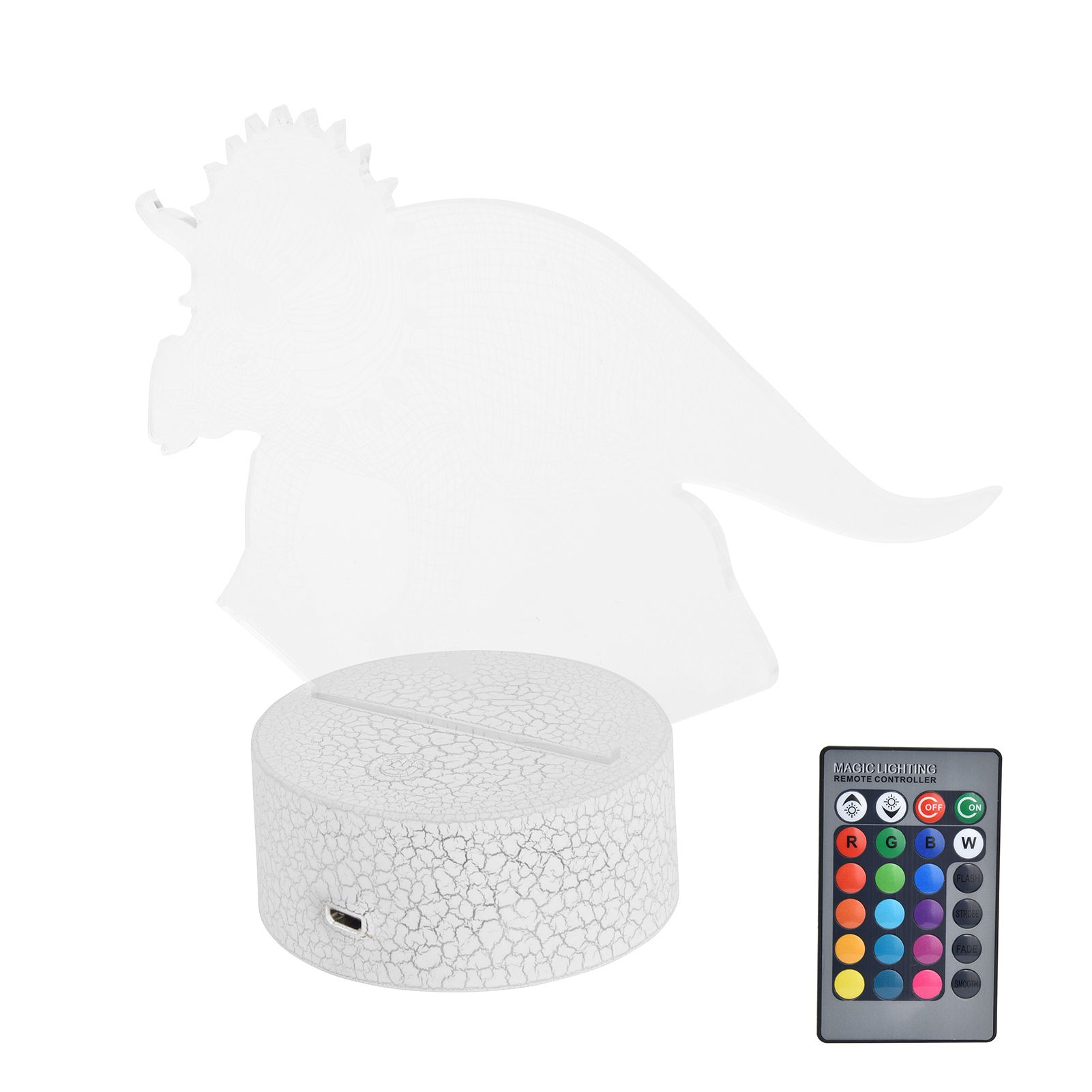 RGB Dinosaur Shape Night Light 16 Colors 4 Modes Dimmable Table Lamp Gift with view 9