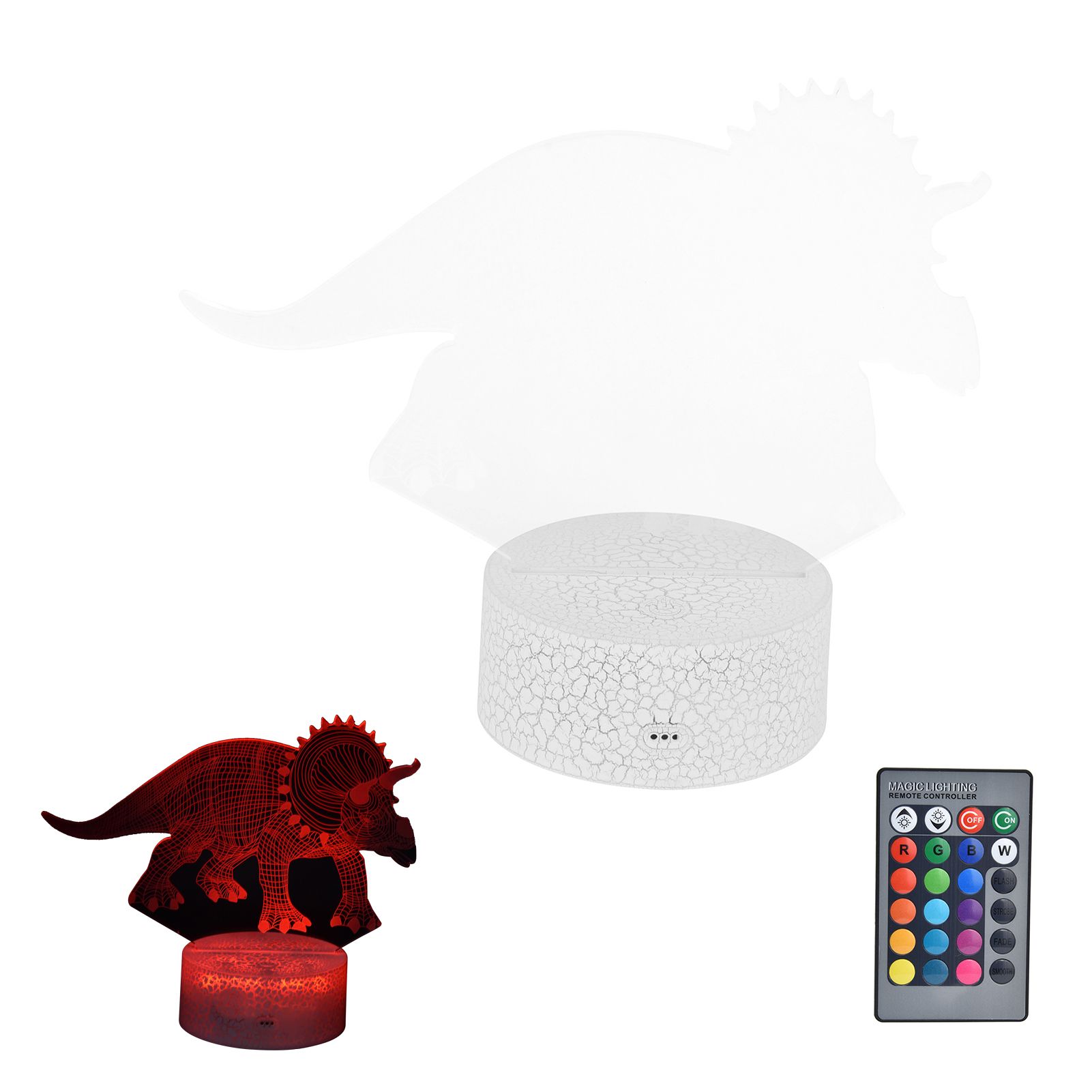 RGB Dinosaur Shape Night Light 16 Colors 4 Modes Dimmable Table Lamp Gift with view 10
