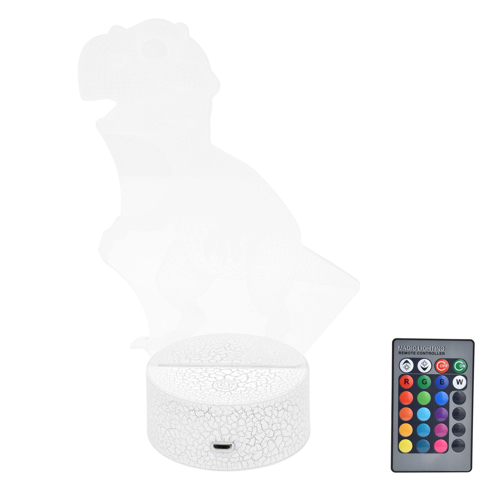 Dinosaur Lamp 16 Colors 4 Modes RGB Colorful Dimmable Remote Night Light Gift view 7