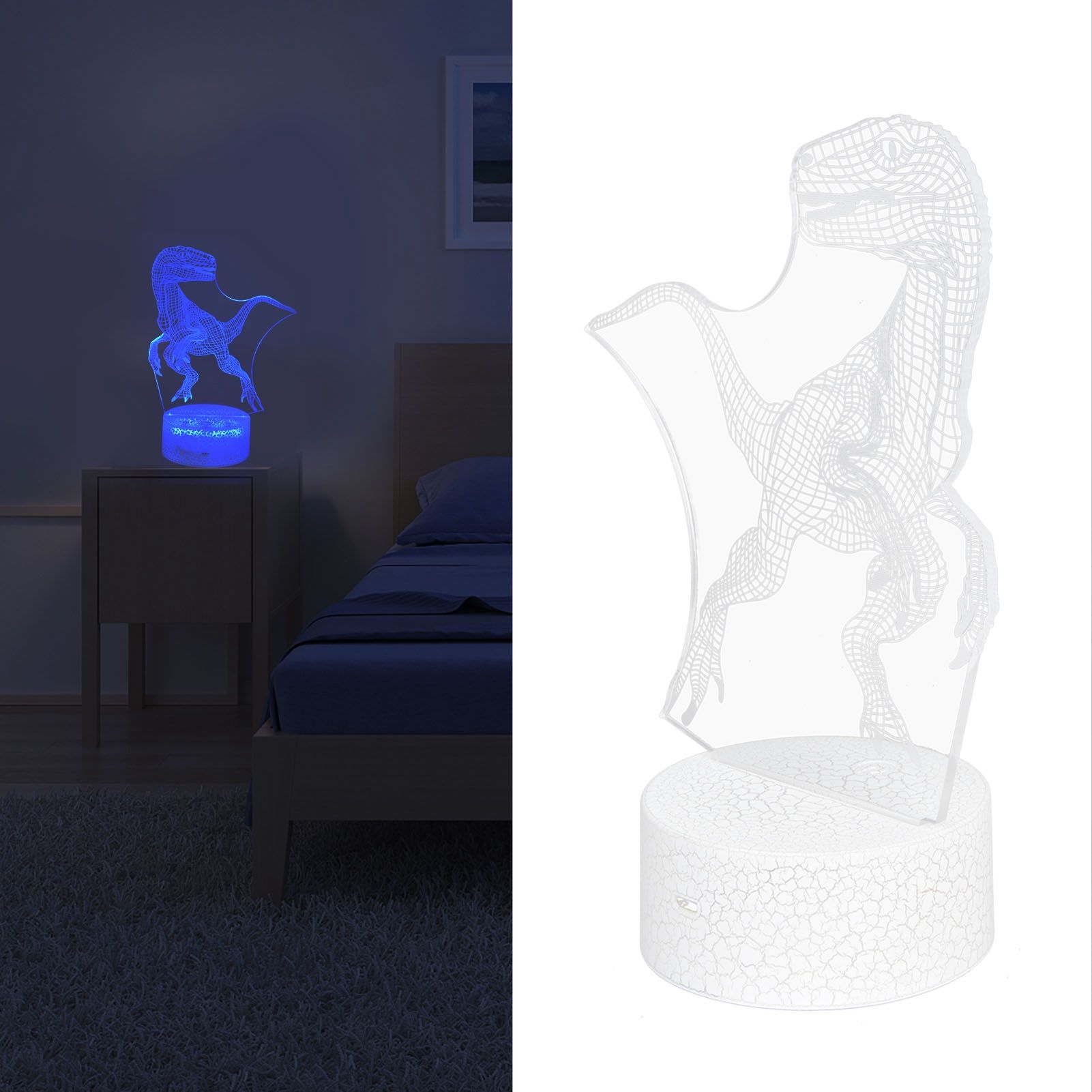 Dinosaur Lamp 16 Color 5 Levels Brightness 4 Modes Nightlight Decor for Living view 11
