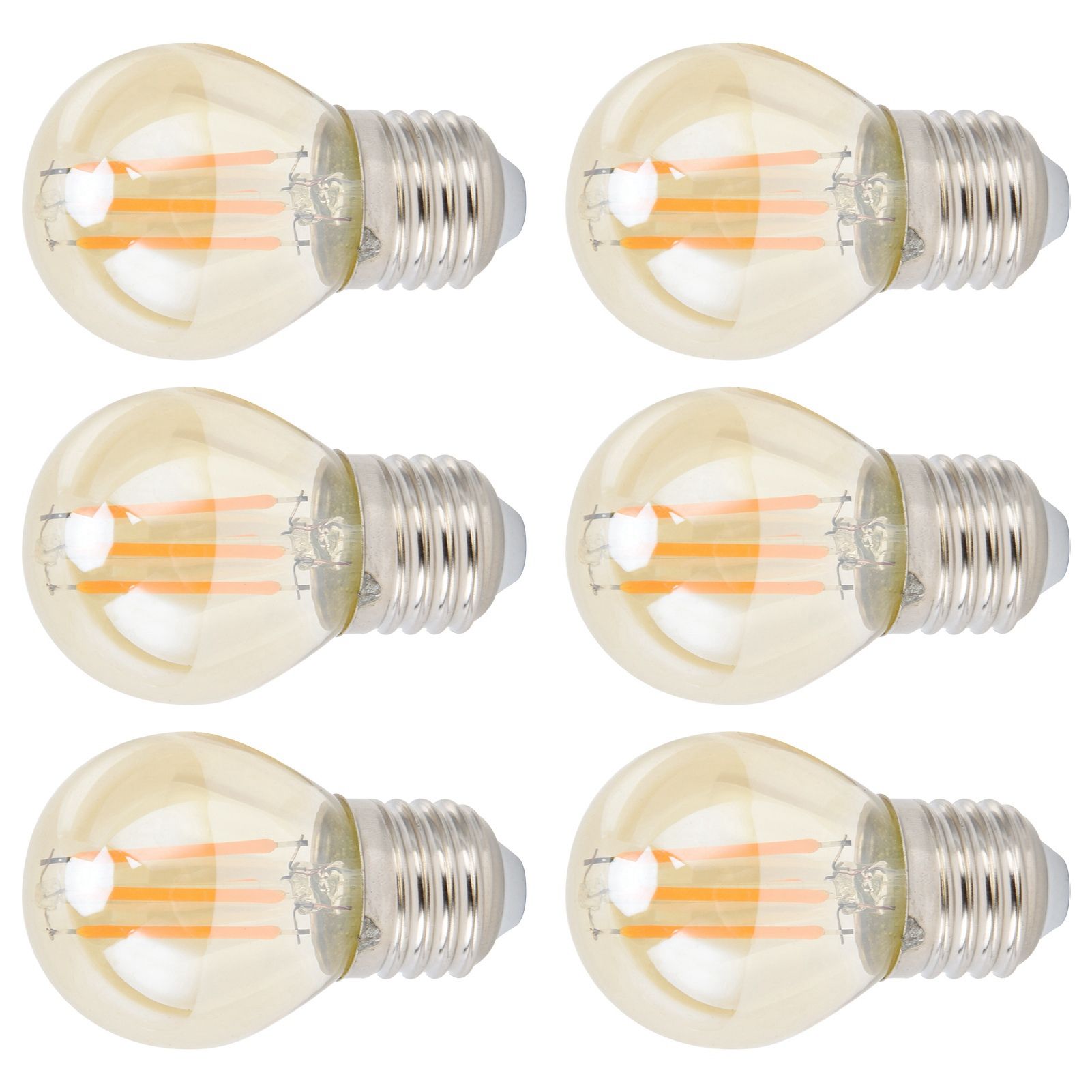6Pcs Vintage LED Light Bulb Gold Glass Dimmable G45 E27 4W Filament Bulbs Warm view 6
