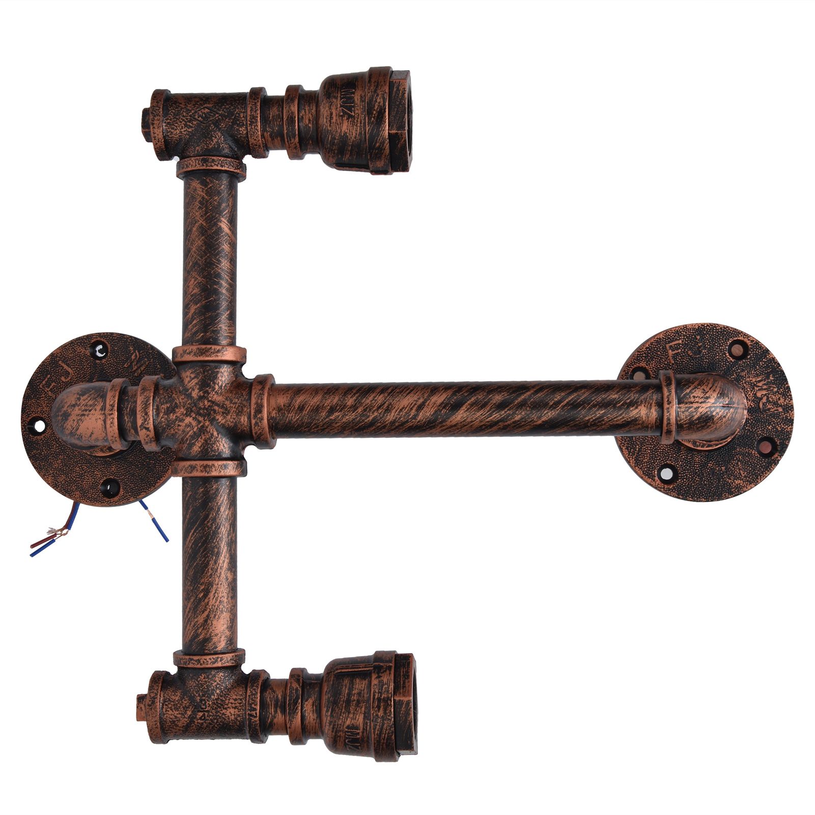 Iron Wall Lamp Double Head Water Pipe Lamp Steampunk Wall Lamp with E27 Socket view 8