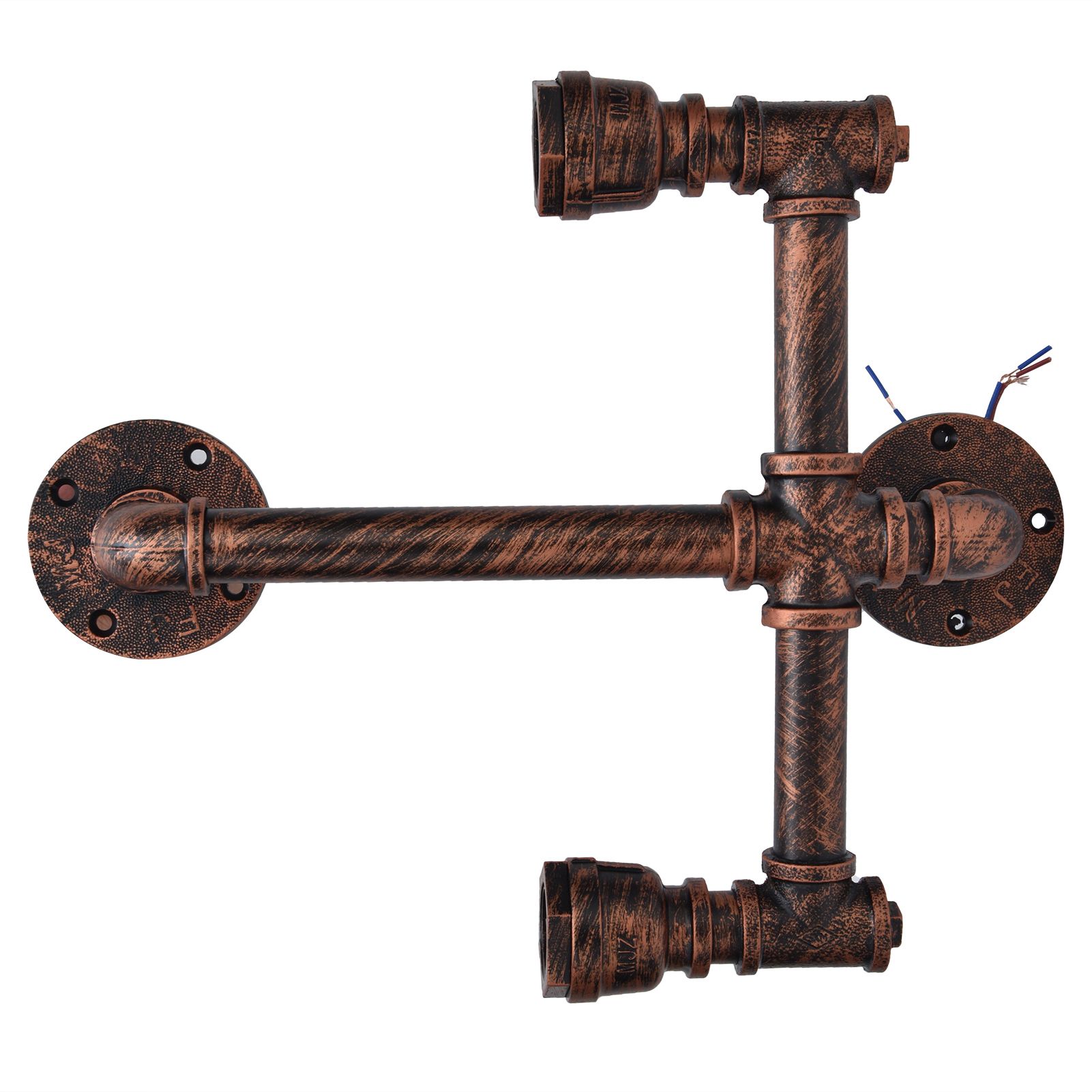Iron Wall Lamp Double Head Water Pipe Lamp Steampunk Wall Lamp with E27 Socket view 10