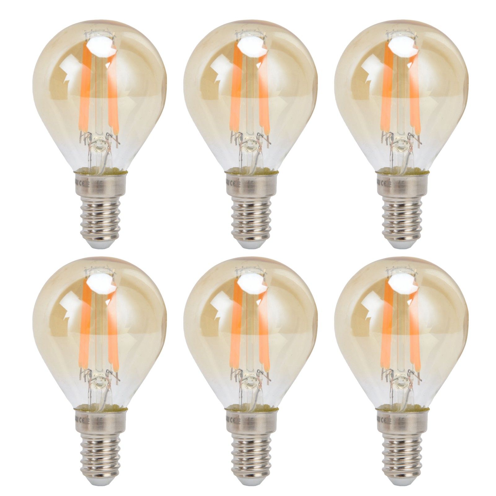 6PCS Gold G45 Vintage Bulb E14 Base Lamp for Home Light Fixtures Decorative 4W view 2