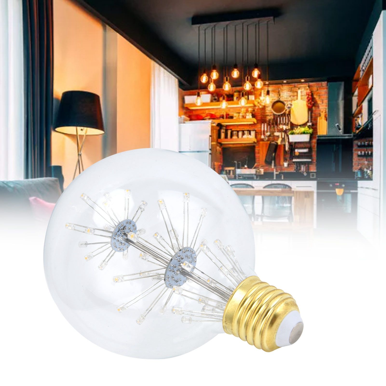 Antique LED Light Bulb 3W G95 E27 Globe Round Bulb for Festive Decoration Warm view 11