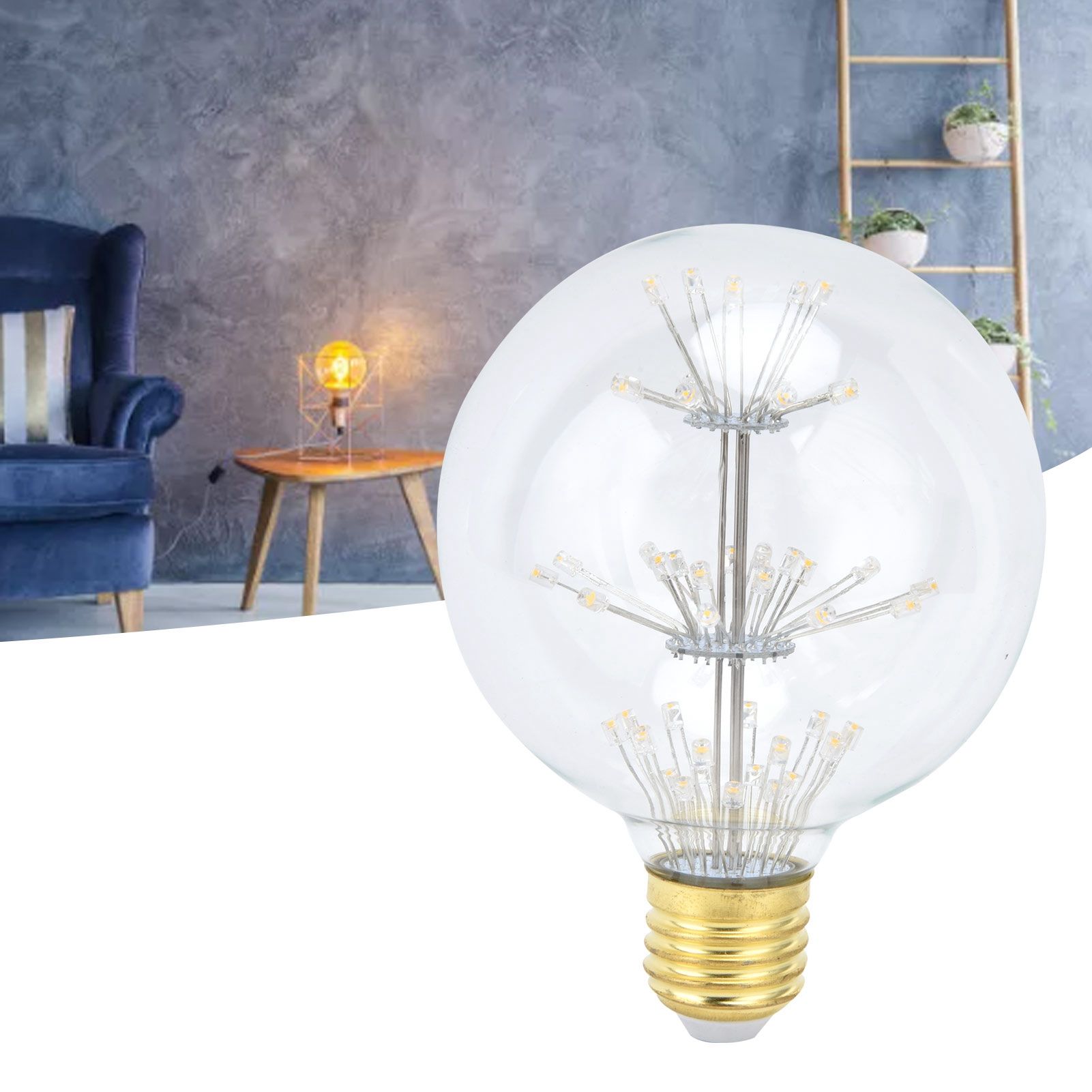 Antique LED Light Bulb 3W G95 E27 Globe Round Bulb for Festive Decoration Warm view 12