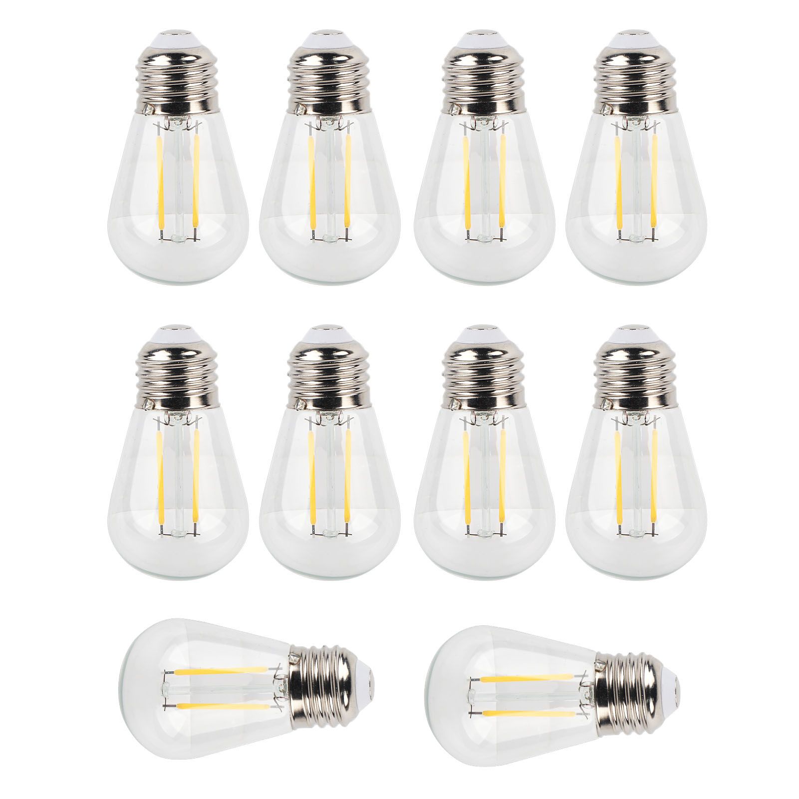 10Pcs Vintage Light Bulb S14 E27 180LM Transparent Glass LED Filament Bulbs 2W view 9