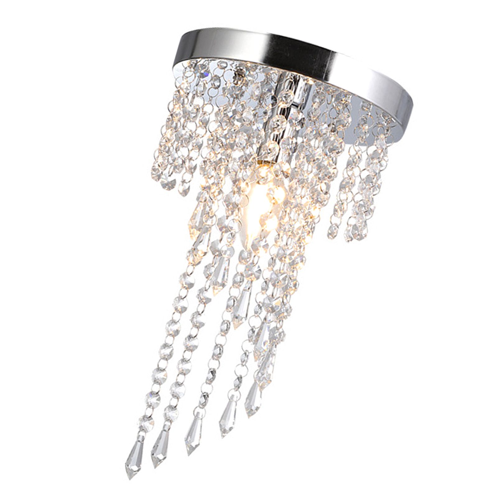 Crystal Flush Mount Chandelier Fixture Elegant Modern Ceiling Light Lamp for view 11