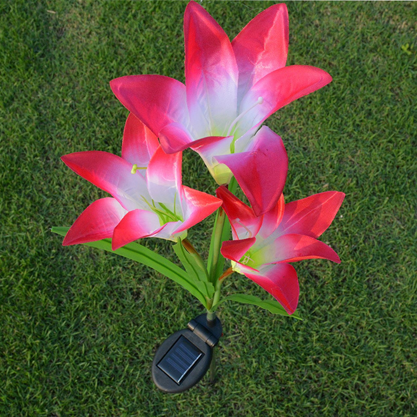 Solar Lily Flower Lights 7 Color Changing Waterproof Decorative Solar Powered view 9