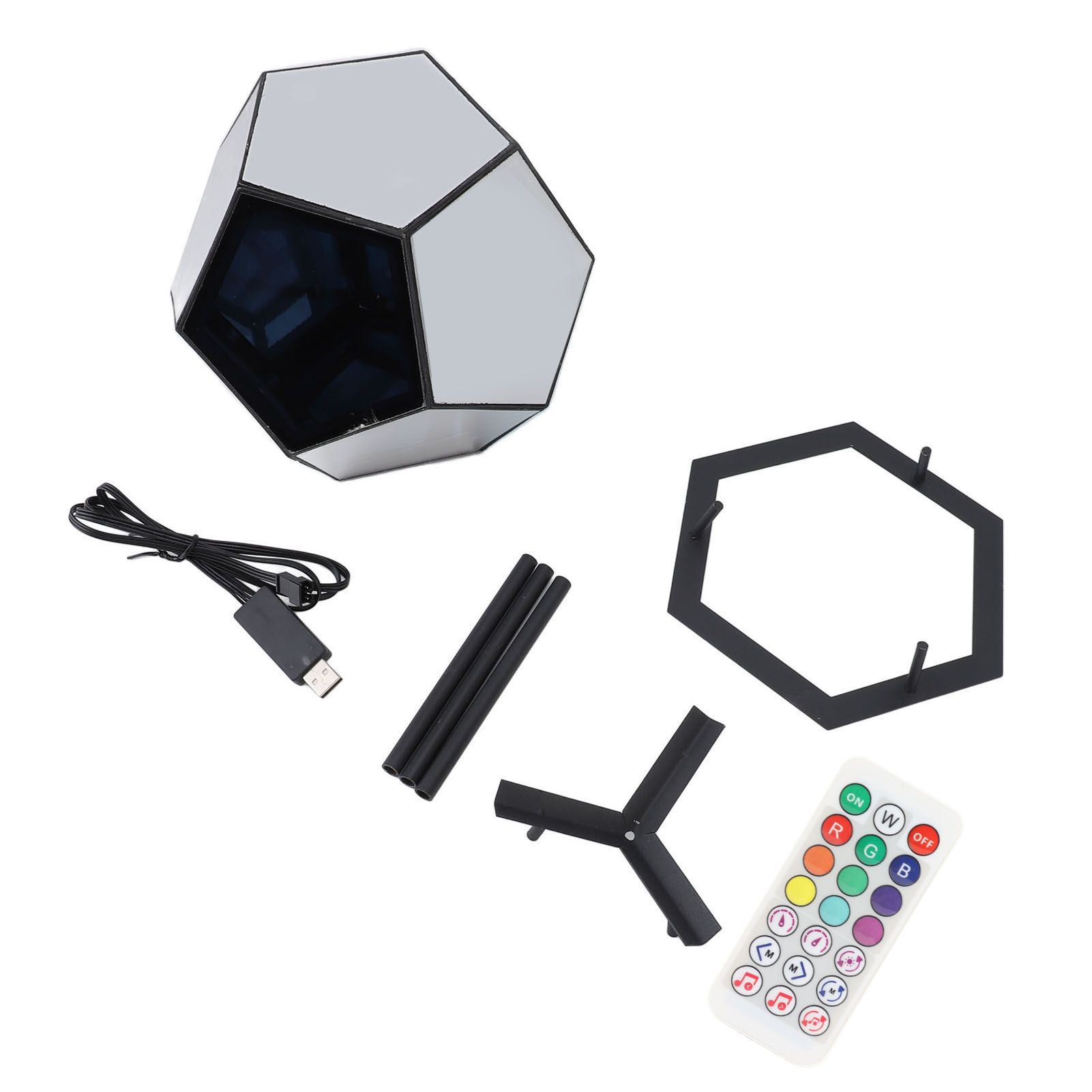 LED Dodecahedron Light USB Powered Music Sync Color Changing Colorful Ambient view 3