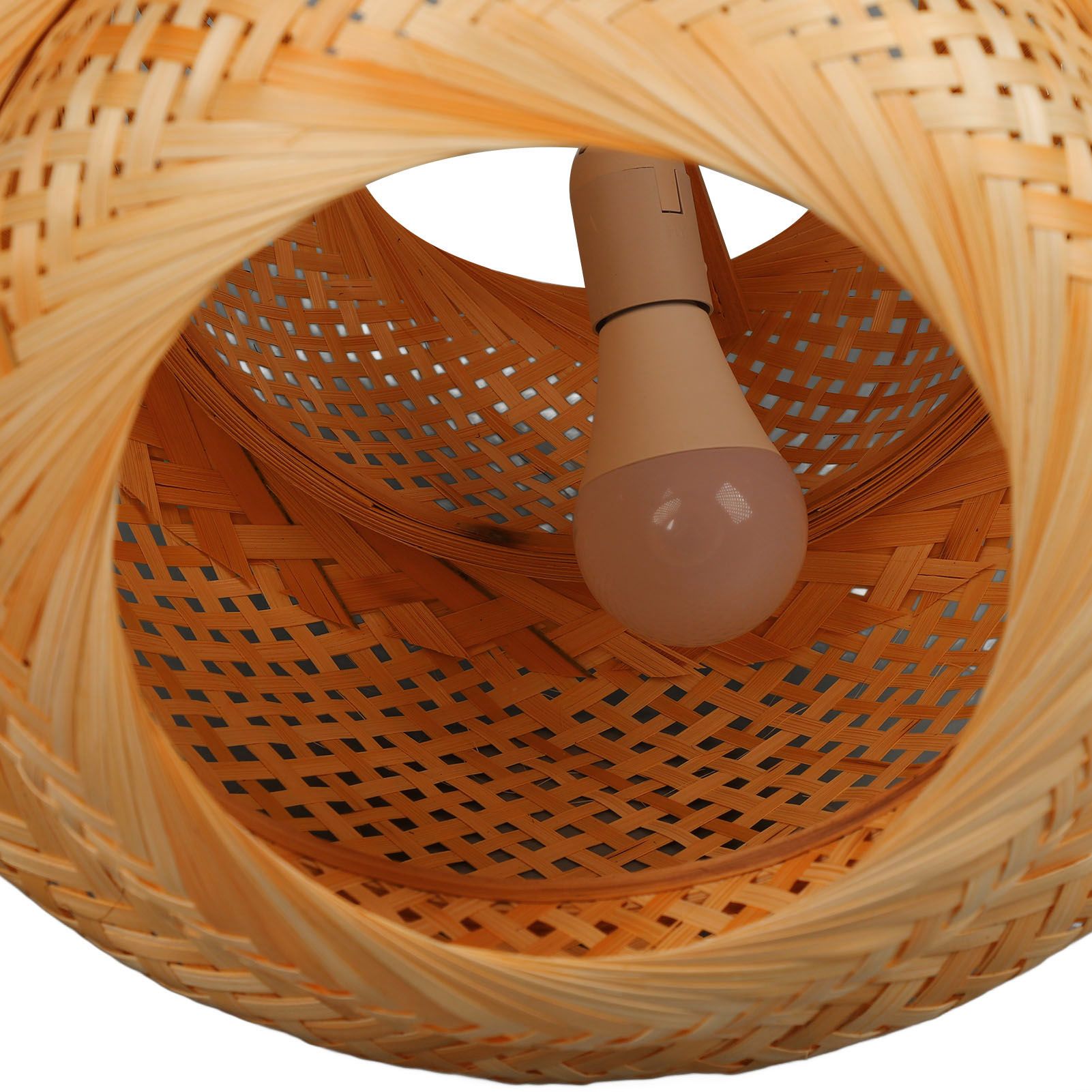 Farmhouse Pendant Light E27 Chinese Wood Woven Lantern Hanging Ceiling Light view 7