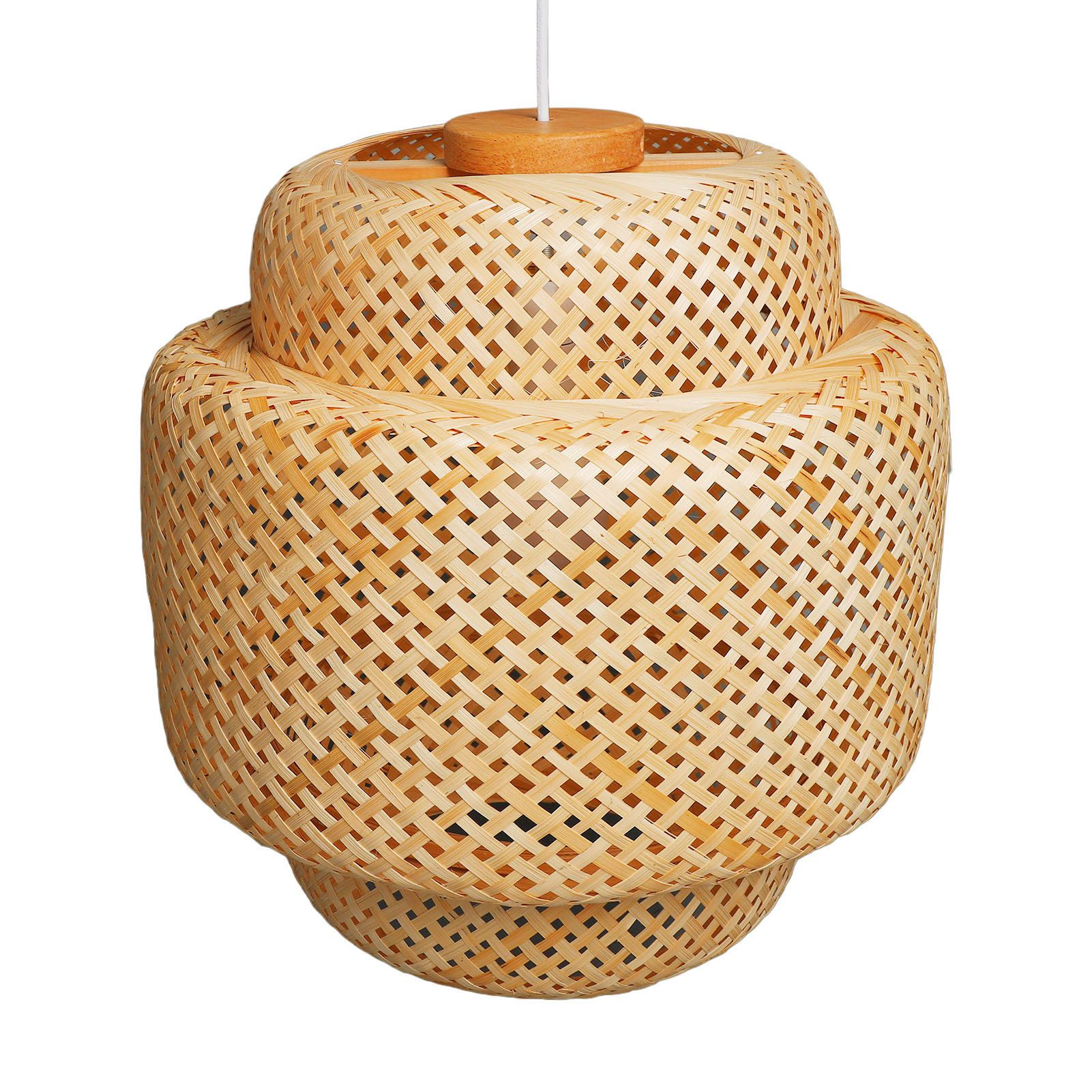 Farmhouse Pendant Light E27 Chinese Wood Woven Lantern Hanging Ceiling Light view 11
