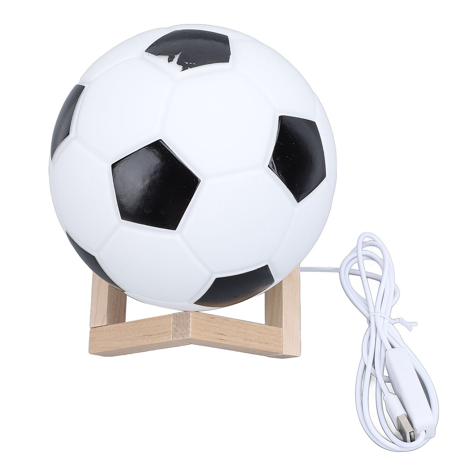 Soccer Night Light with Wooden Stand 3 Color Temperature Dimmable 3D Soccer view 8
