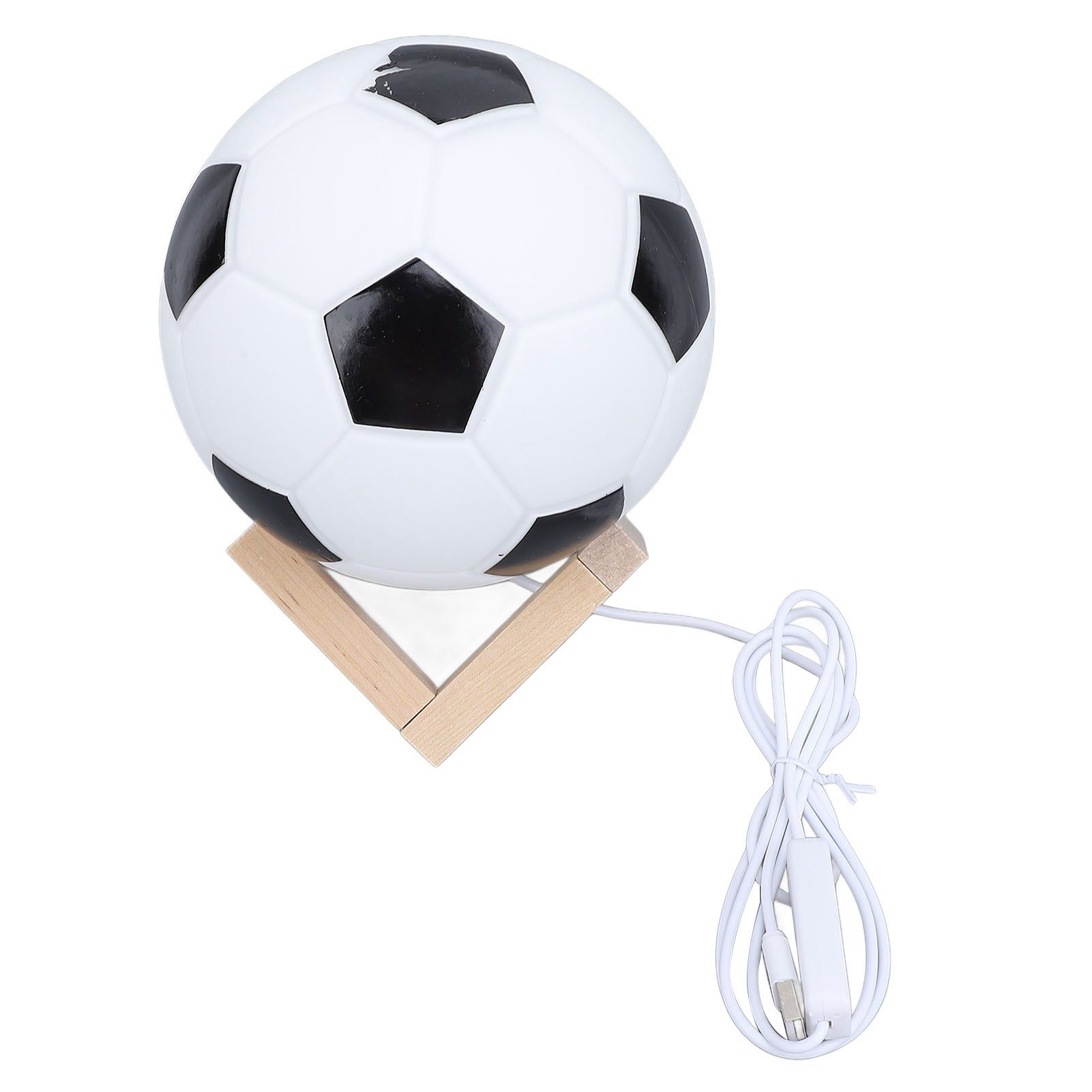 Soccer Night Light with Wooden Stand 3 Color Temperature Dimmable 3D Soccer view 9
