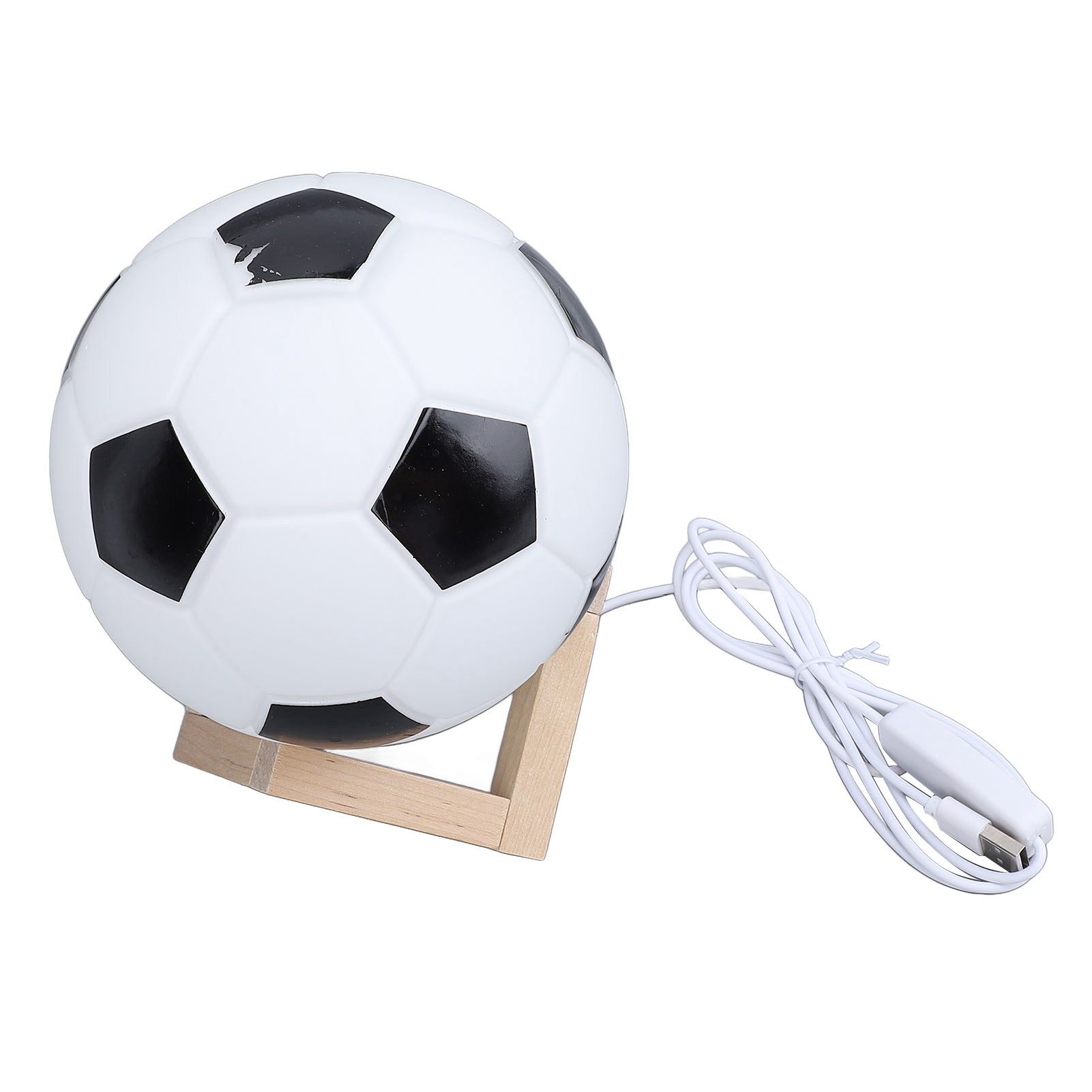 Soccer Night Light with Wooden Stand 3 Color Temperature Dimmable 3D Soccer view 10