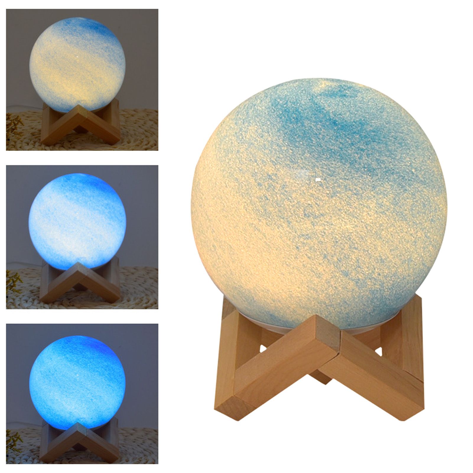 Innovative Colorful Remote Control Night Light Dimming Bedside Lamp Glass view 4