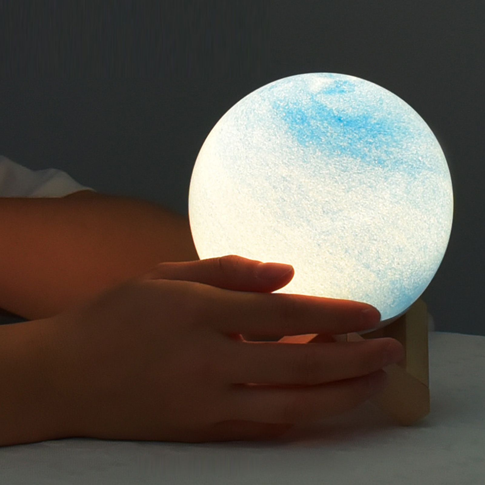 Innovative Colorful Remote Control Night Light Dimming Bedside Lamp Glass view 7
