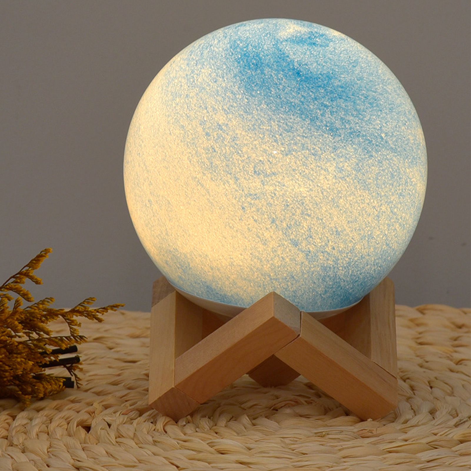 Innovative Colorful Remote Control Night Light Dimming Bedside Lamp Glass view 8