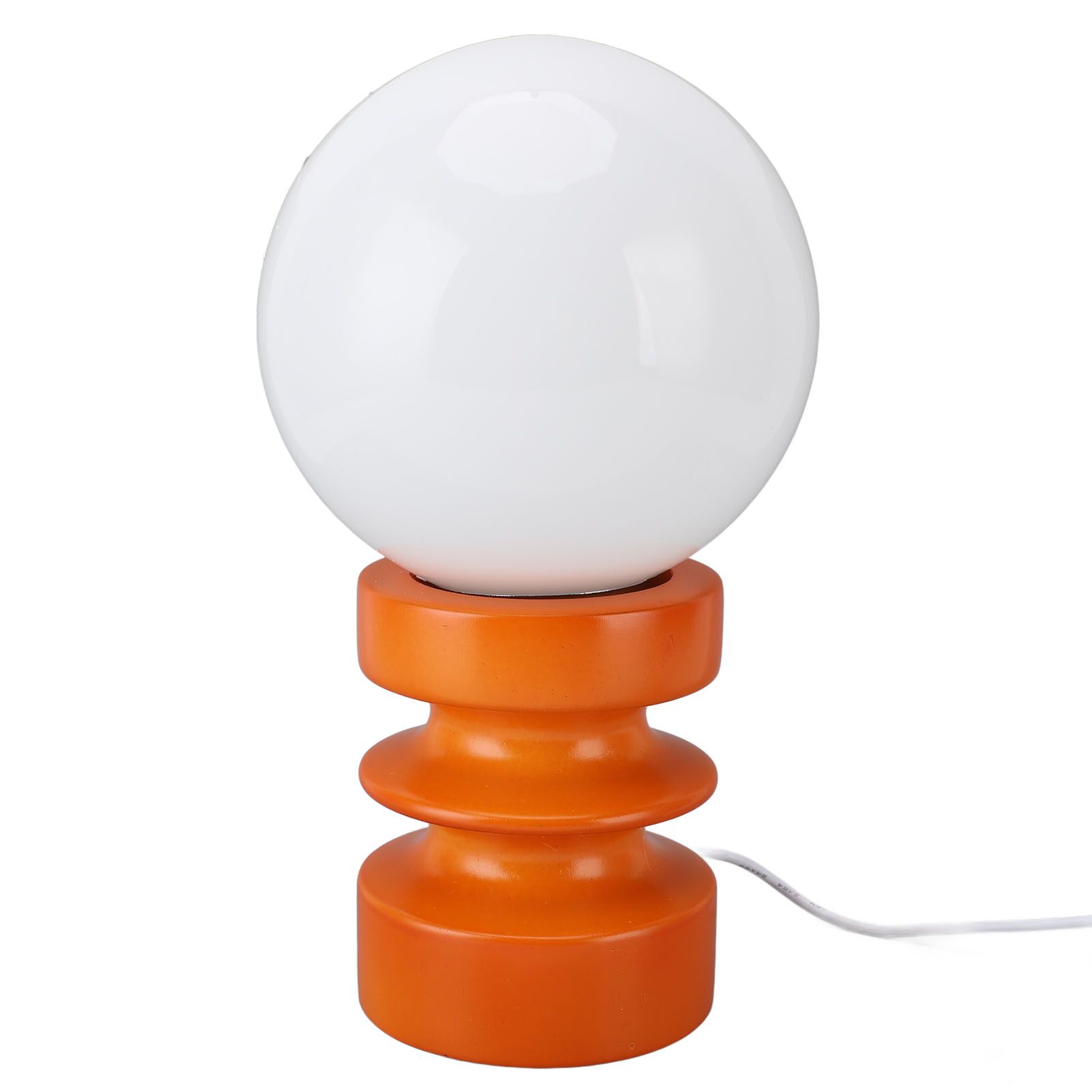 Retro Table Lamp Decorative Glass Lampshade Wooden Base USB Small Nightstand view 4
