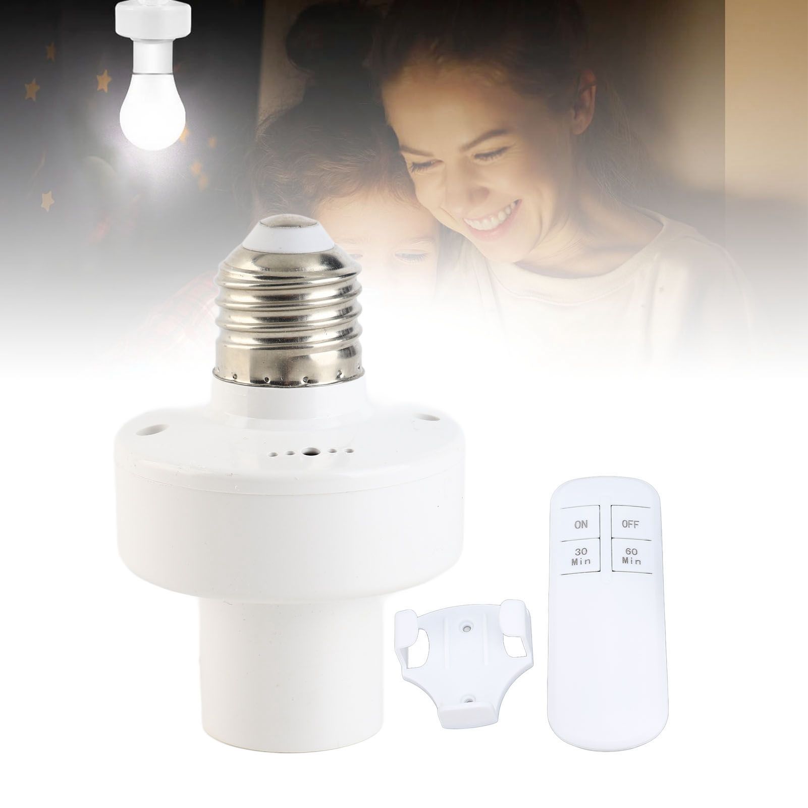 Remote Control Light Bulb Socket 30 60mins Timing Screw in E26 E27 Bulb Holder view 11