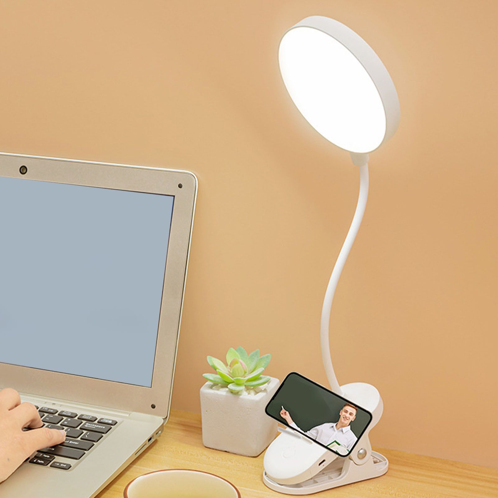LED Clip Desk Lamp USB Eye Caring Dimmable Bedside Reading Lamp Night Light view 9