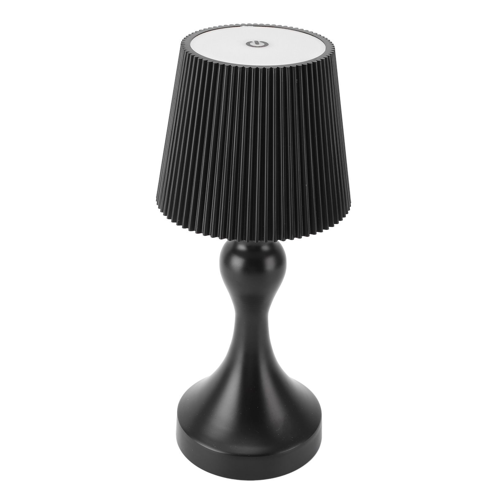 LED Cordless Table Lamp Iron Plastic Pleated Touch Control Stepless Dimmable