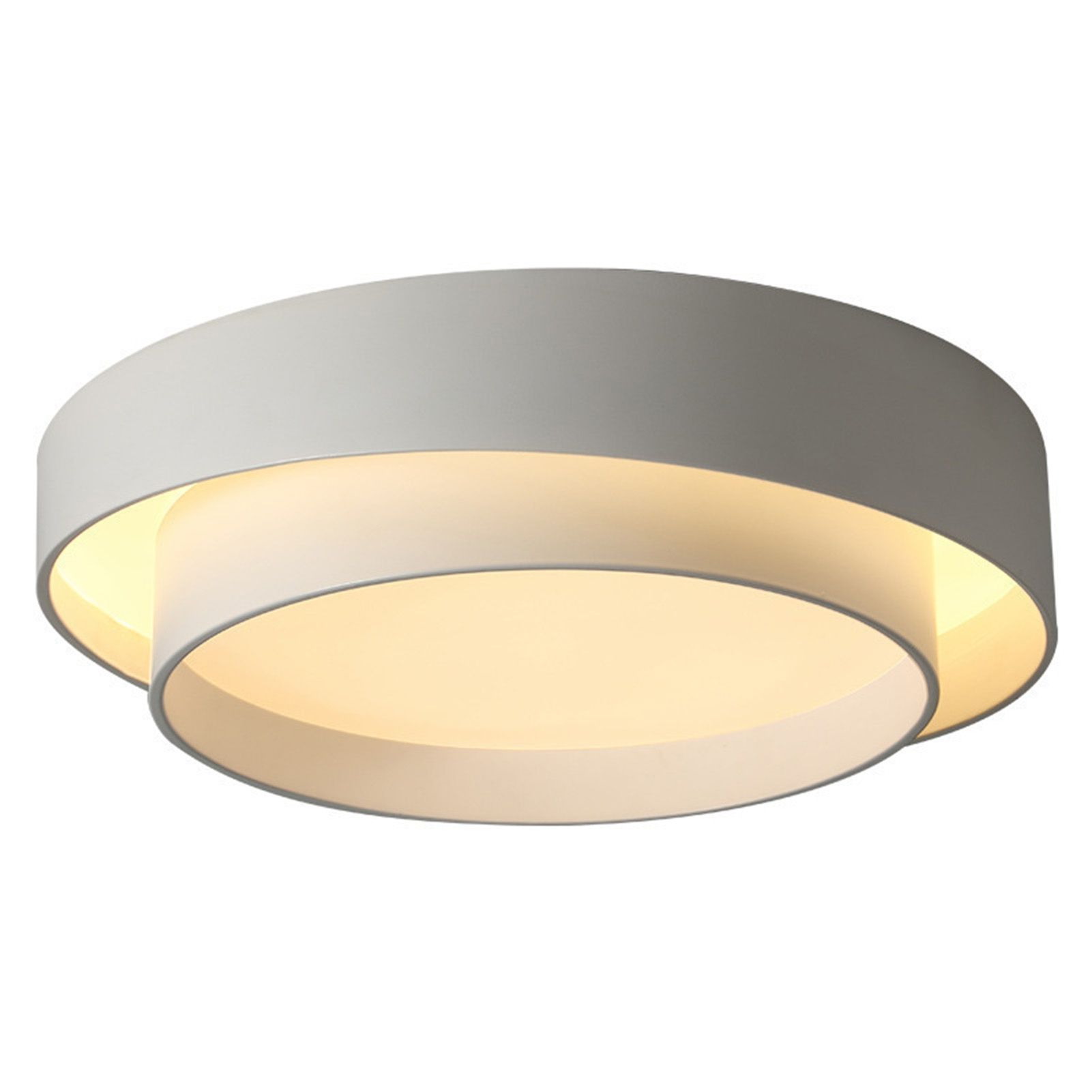 Round Flush Mount Light Doubel Ring Style Warm Lighting Ceiling Hallway view 3