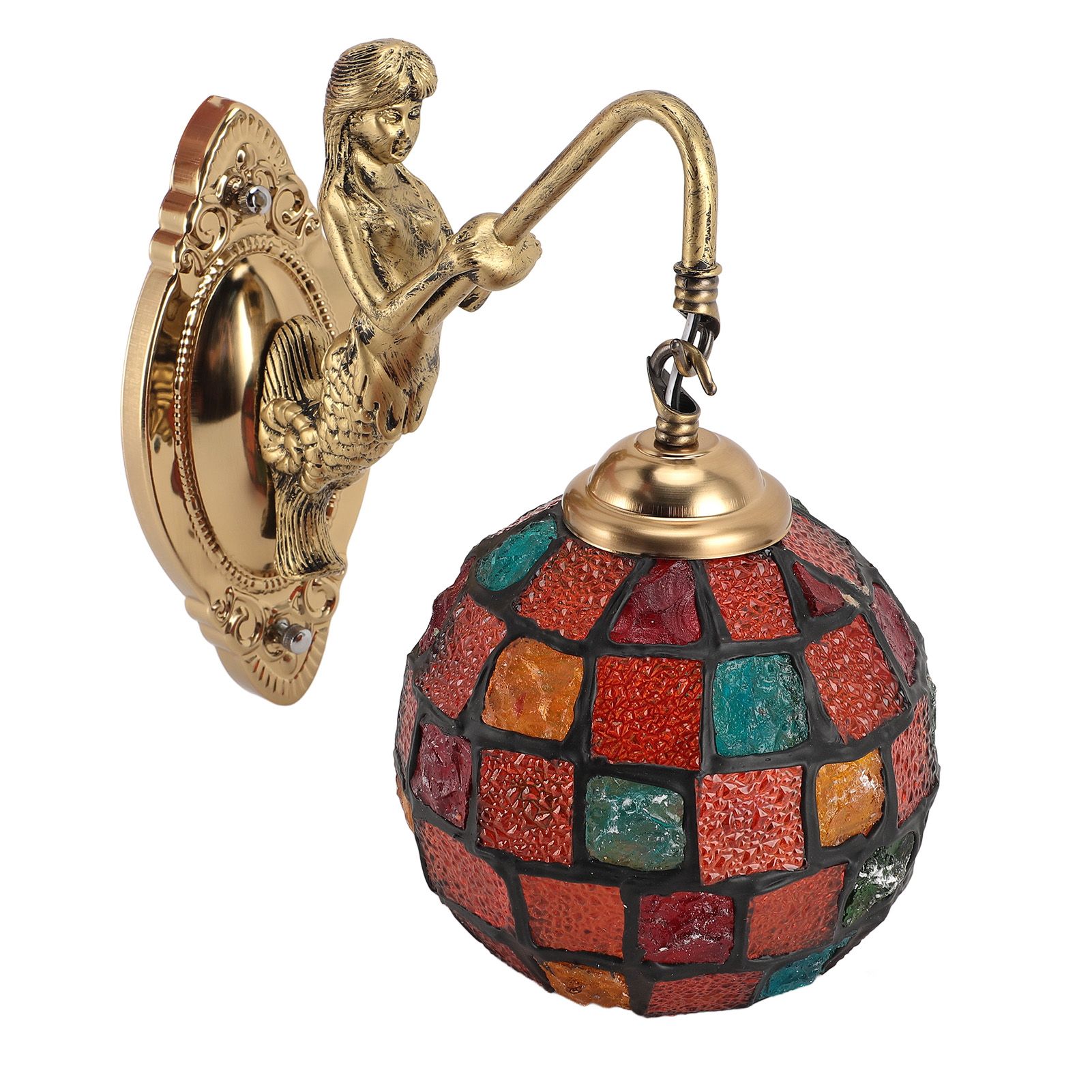 Turkish Wall Sconce Glass Iron 60W E27 E26 Hardwired Decorative Mosaic Wall view 6