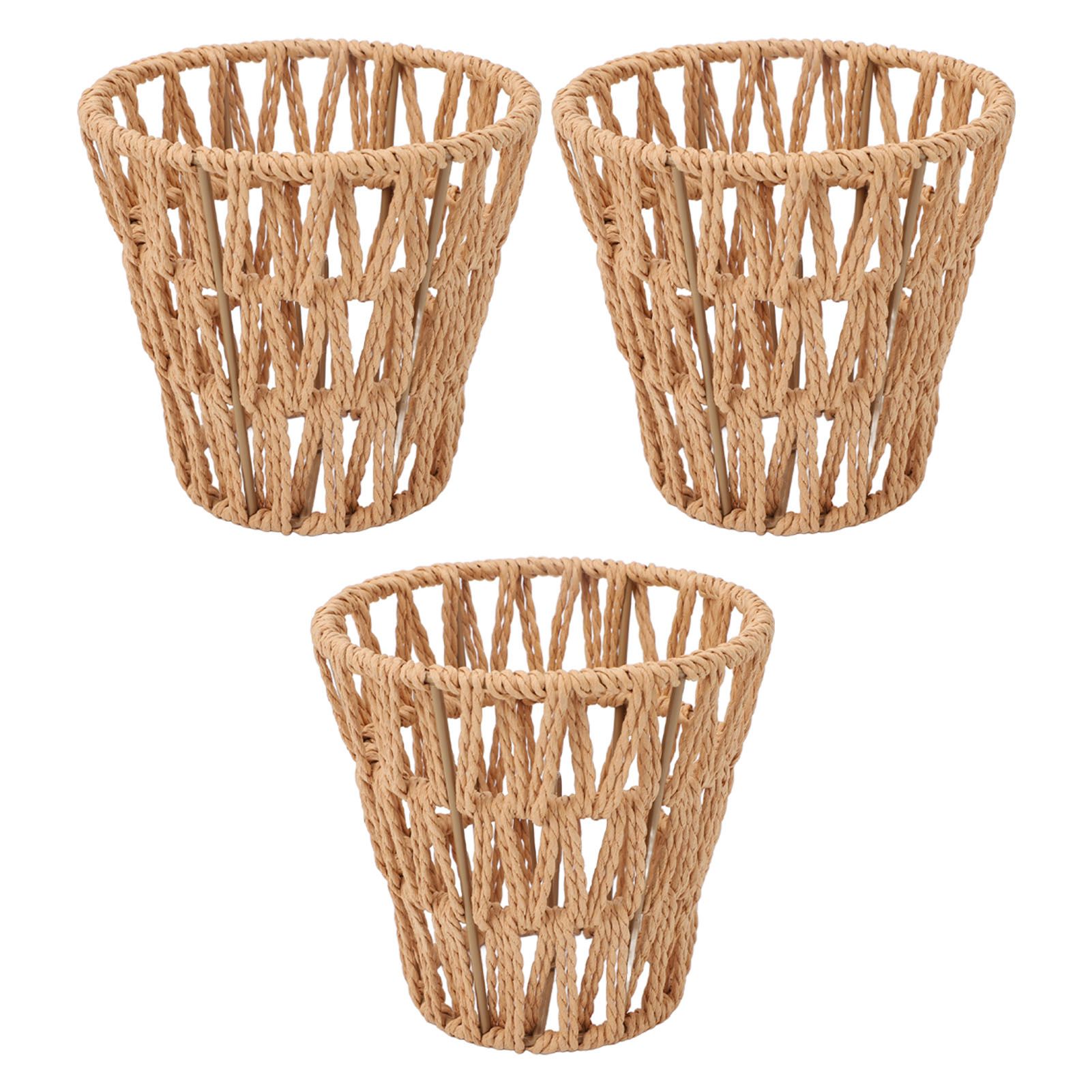 3PCS Faux Rattan Lamp Shades Bohemian Style Paper Braided E14 Bulb Clip On view 9