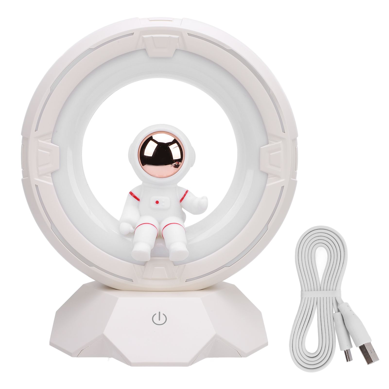 Space Man Night Light for Kids ABS PC Silicone 3 Color Temperature USB view 3