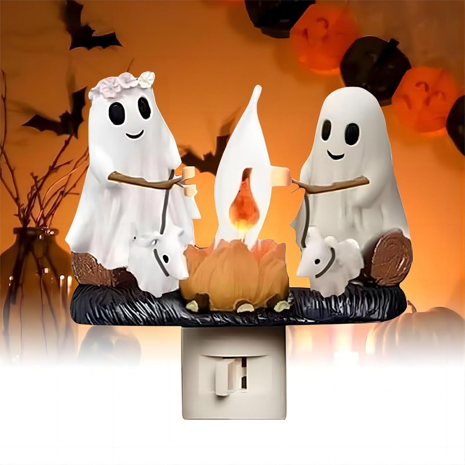 Ghost Campfire Night Light LED Small Cute 3D Spooky Flickering Fire Nightlight view 9