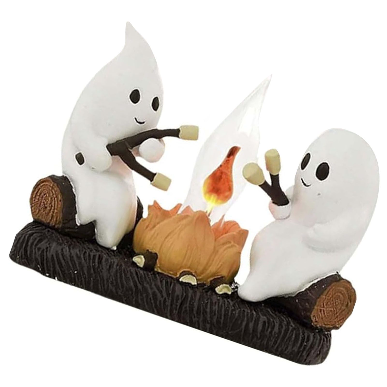 LED Ghost Campfire Flickering Night Light 2 Ghosts Roasting Marshmallows At