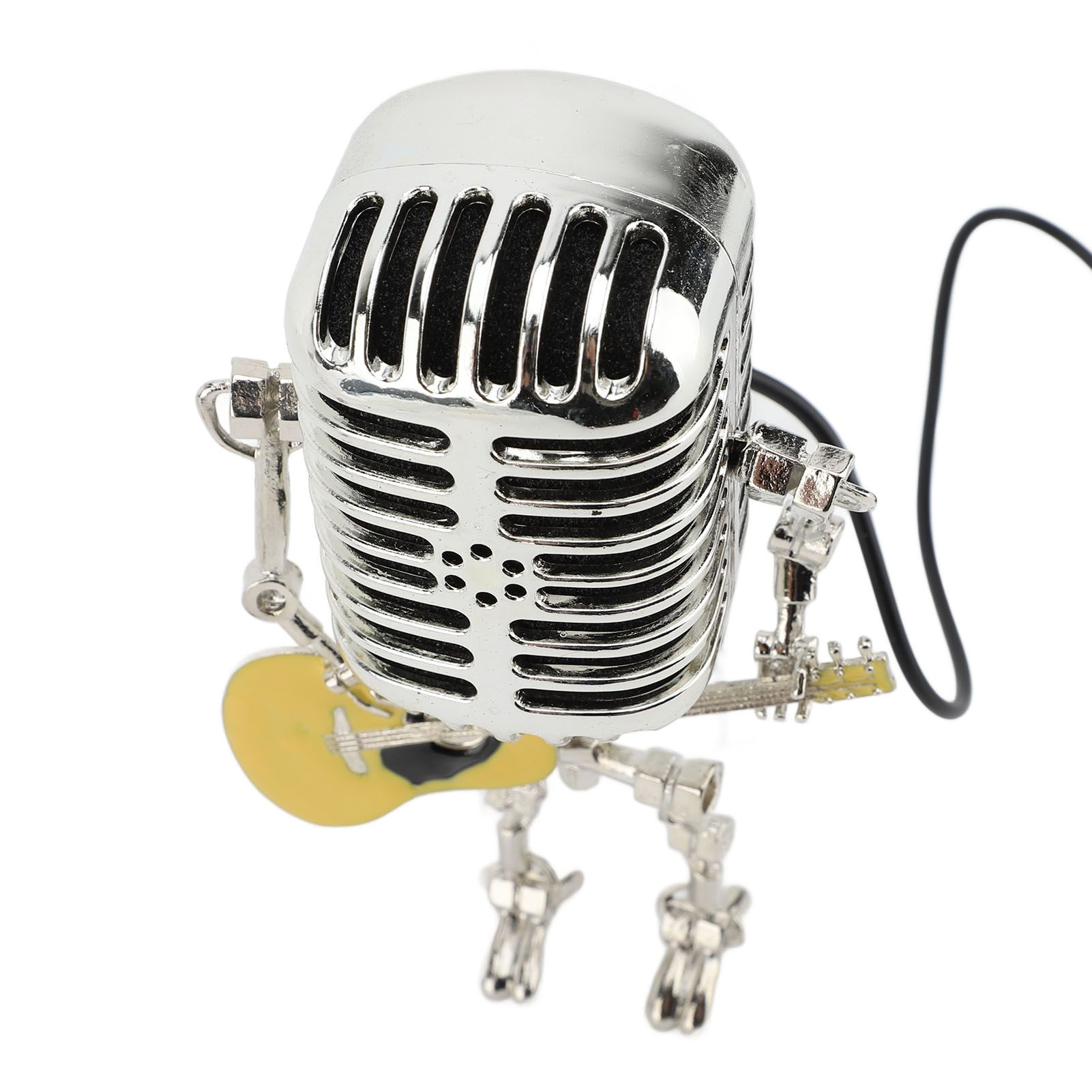 Vintage Microphone Guitar Robot Table Lamp Aluminum Retro Metal Robot Night