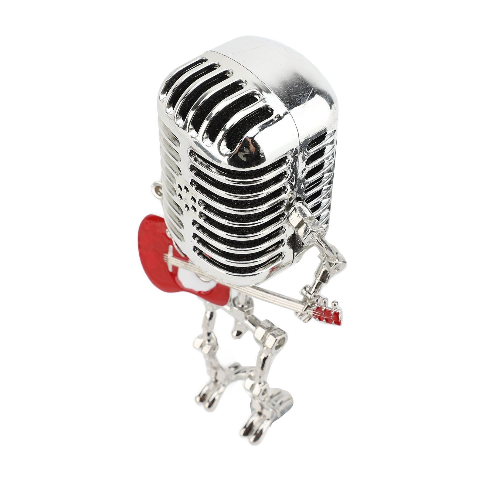 Vintage Microphone Guitar Robot Table Lamp Aluminum Retro Metal Robot Night view 8