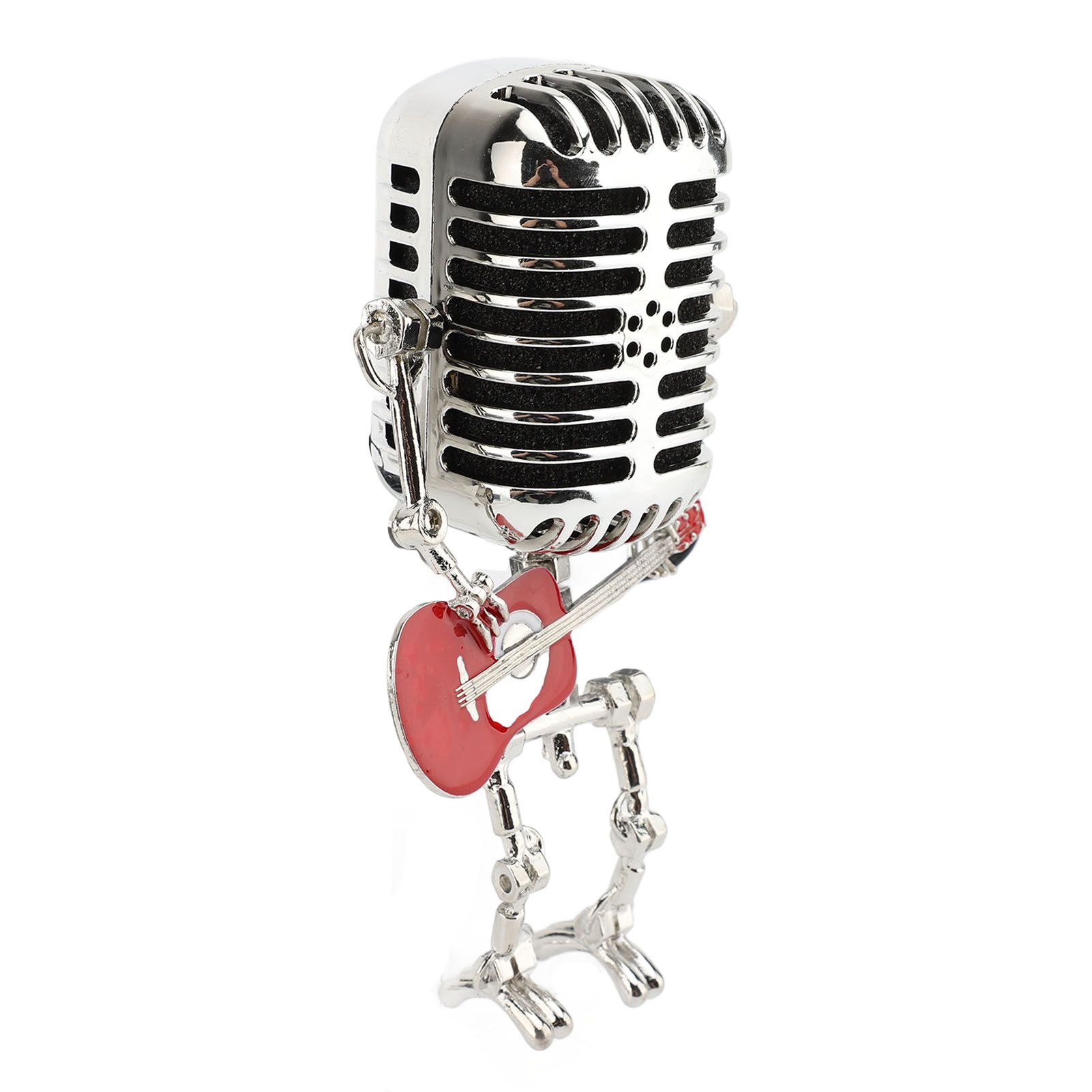 Vintage Microphone Guitar Robot Table Lamp Aluminum Retro Metal Robot Night view 10