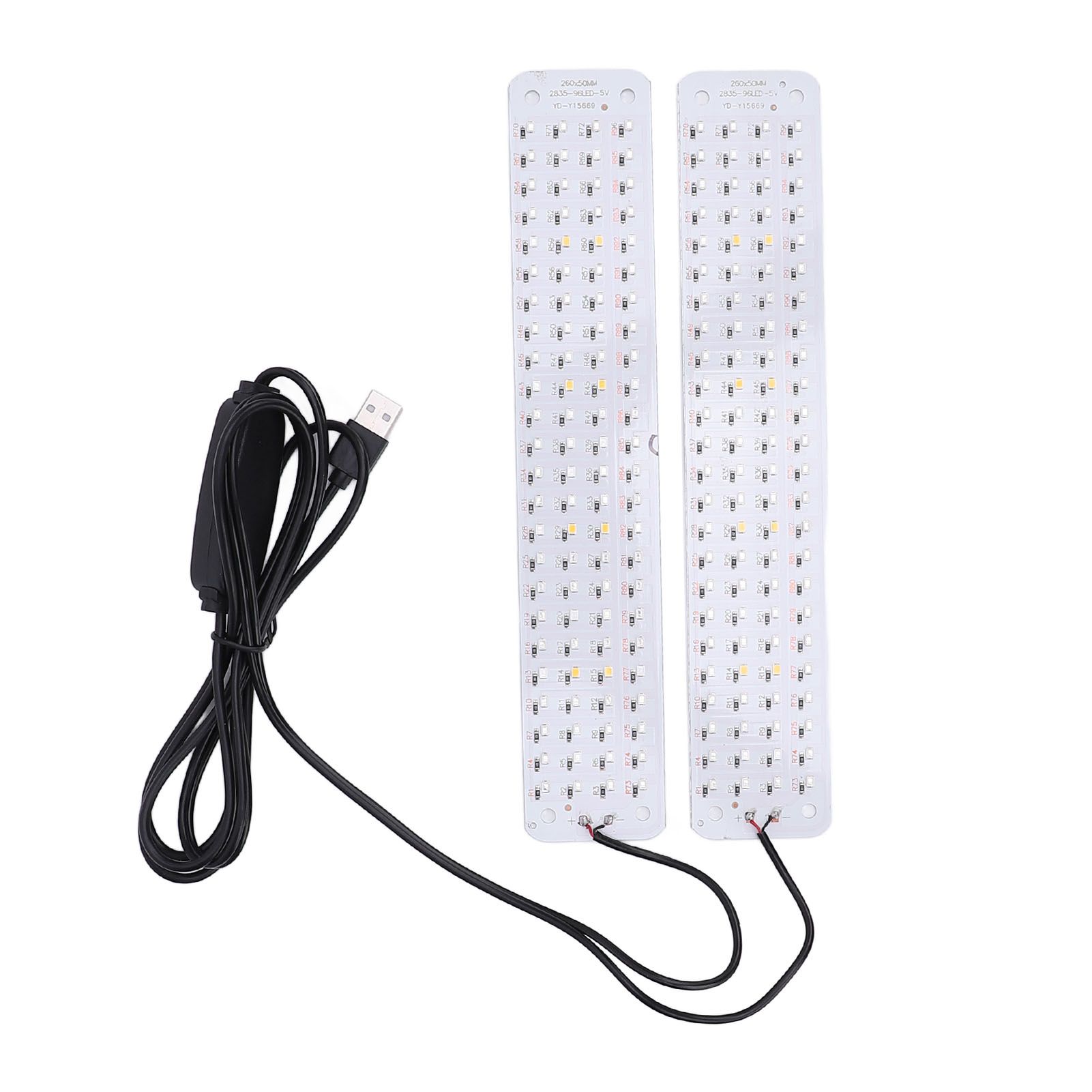 LED Plant Grow Lamp 5V Memory Timer Function 3000K Dimmable 2 Heads Red Blue