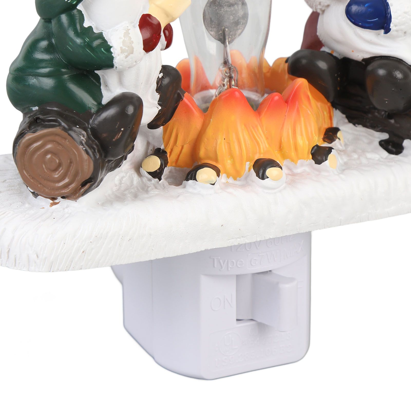 Xmas Night Light Plug in Xmas Campfire Flickering Light Resin Craft Decoration view 7