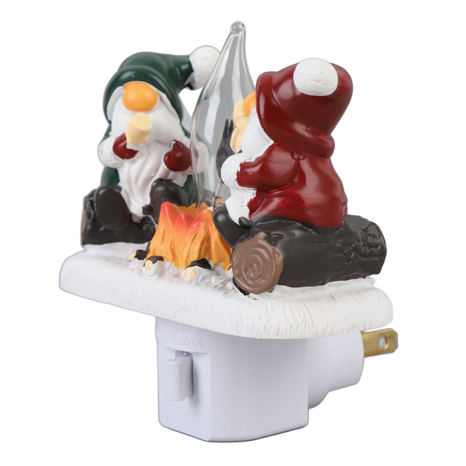 Xmas Night Light Plug in Xmas Campfire Flickering Light Resin Craft Decoration view 8