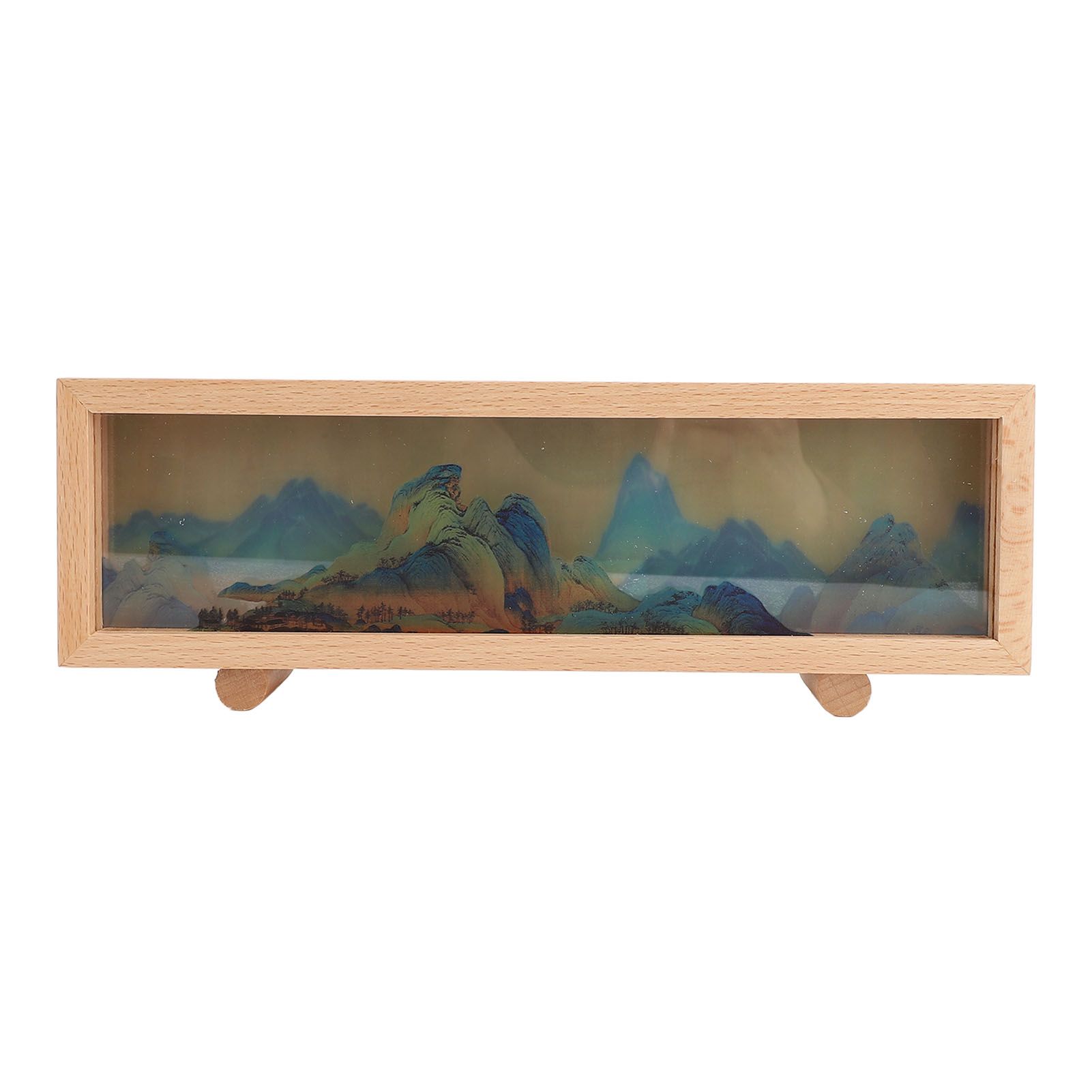 Desktop Lamp Box Rechargeable LED Acrylic Solid Wood Touch Control Stepless view 3