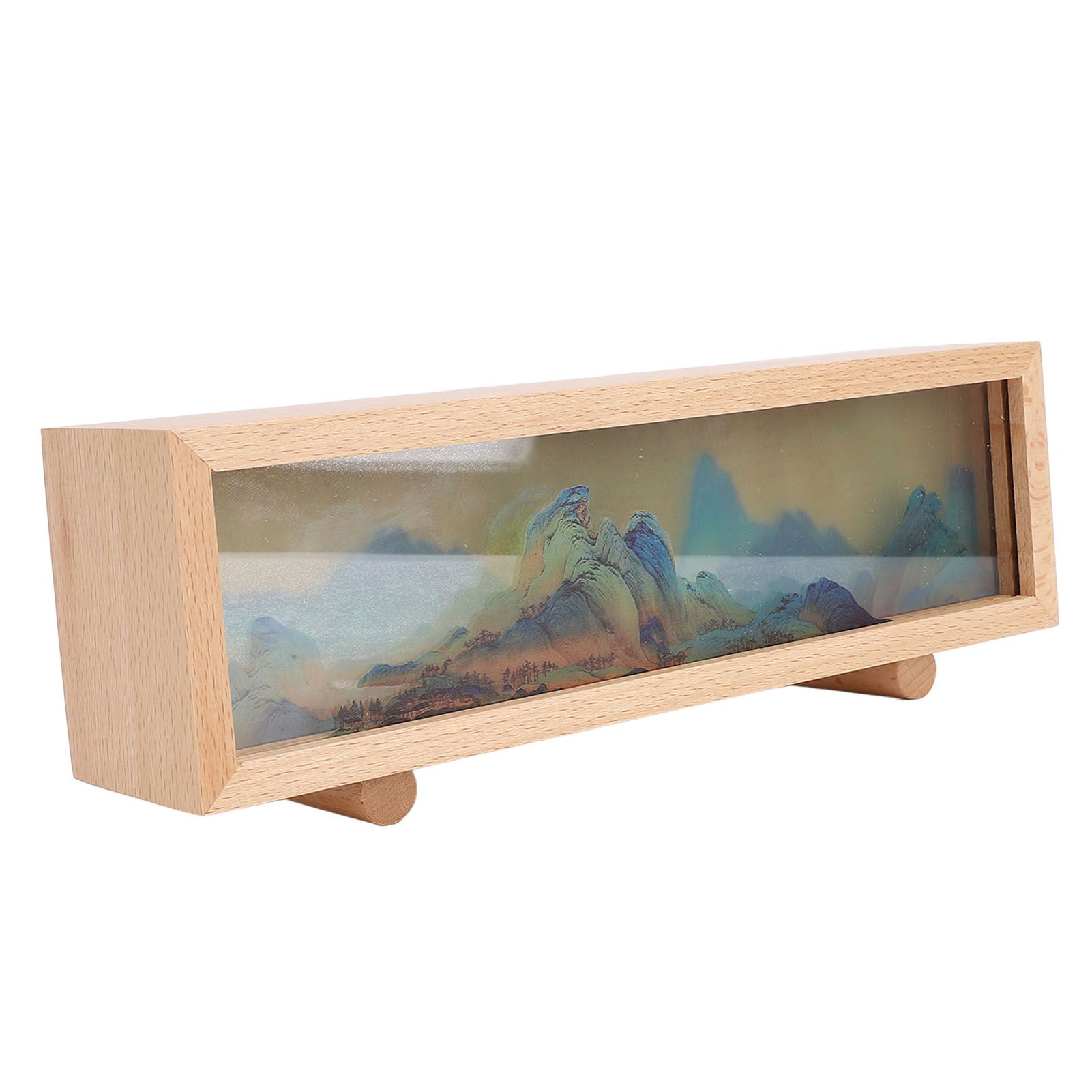 Desktop Lamp Box Rechargeable LED Acrylic Solid Wood Touch Control Stepless view 7