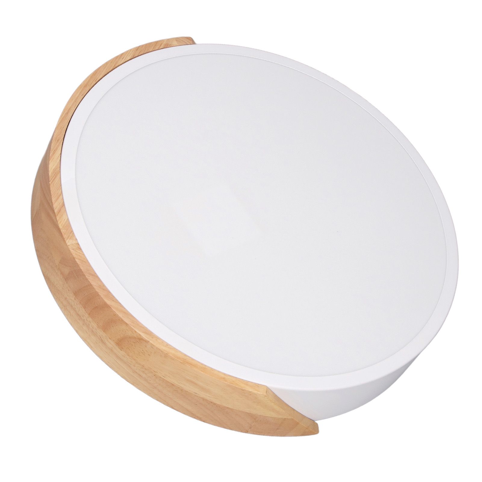 LED Ceiling Light Iron Wood PC Dimmable Round Flush Mount Modern Ceiling Light view 12