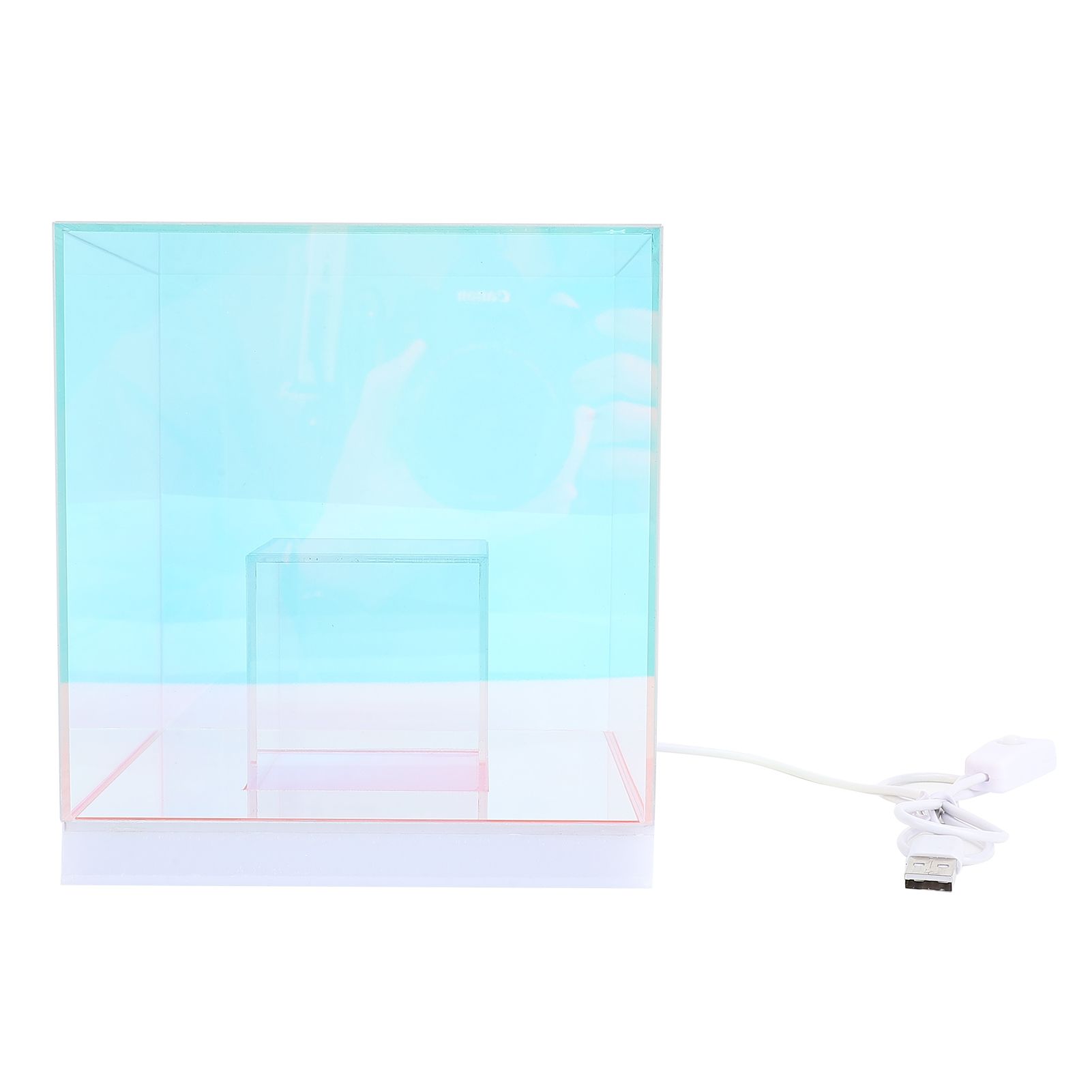 3D Cube LED Table Lamp RGB Colorful Clear Modern USB Square Table Night Light view 3