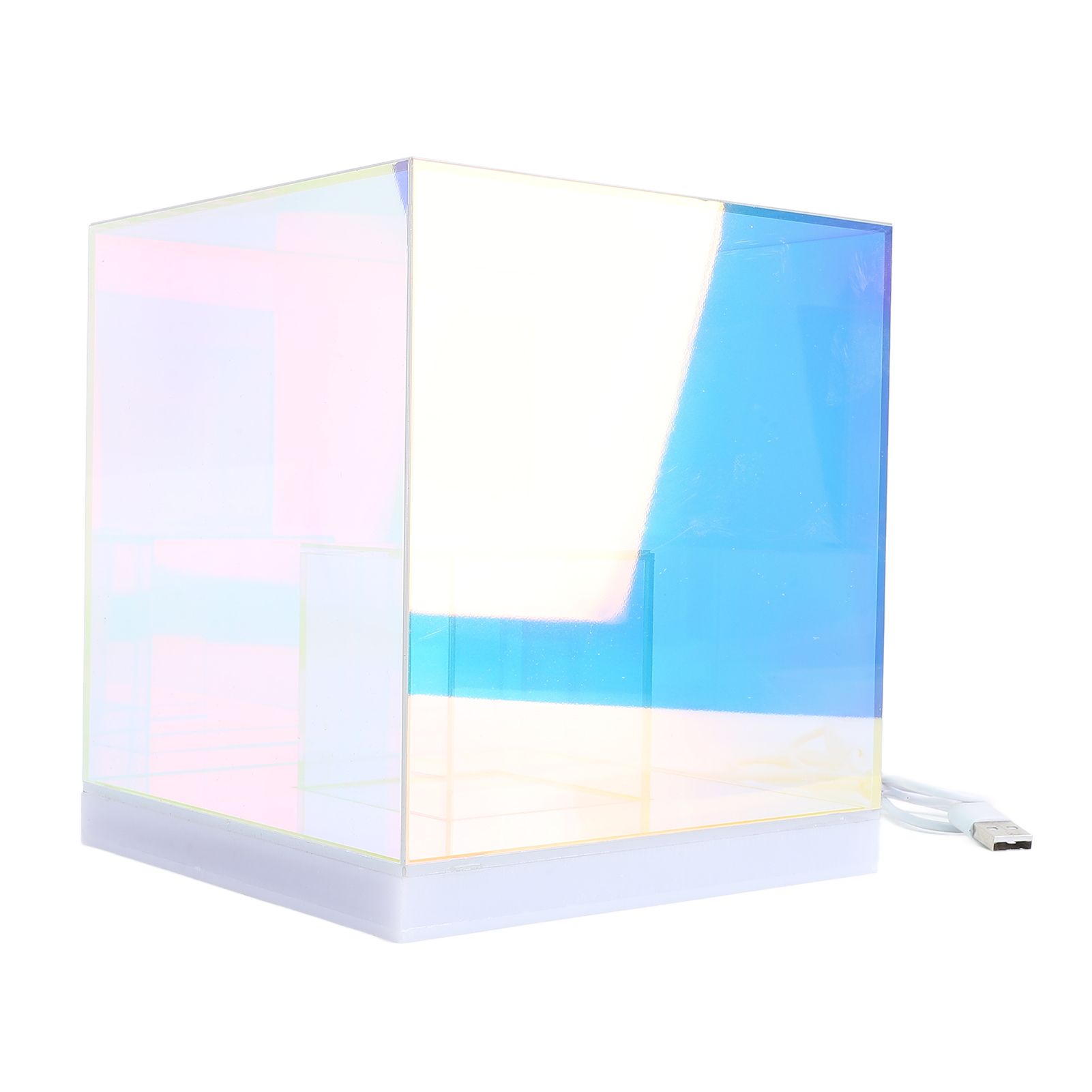 3D Cube LED Table Lamp RGB Colorful Clear Modern USB Square Table Night Light view 11