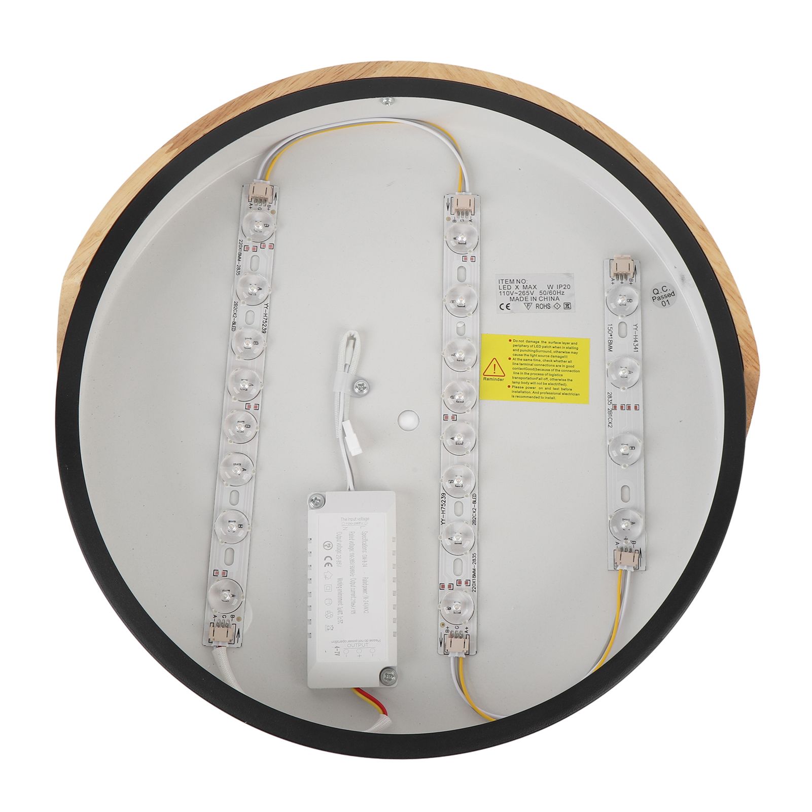 LED Ceiling Light Iron Wood PC Stepless Dimmable Round Flush Mount Modern view 8