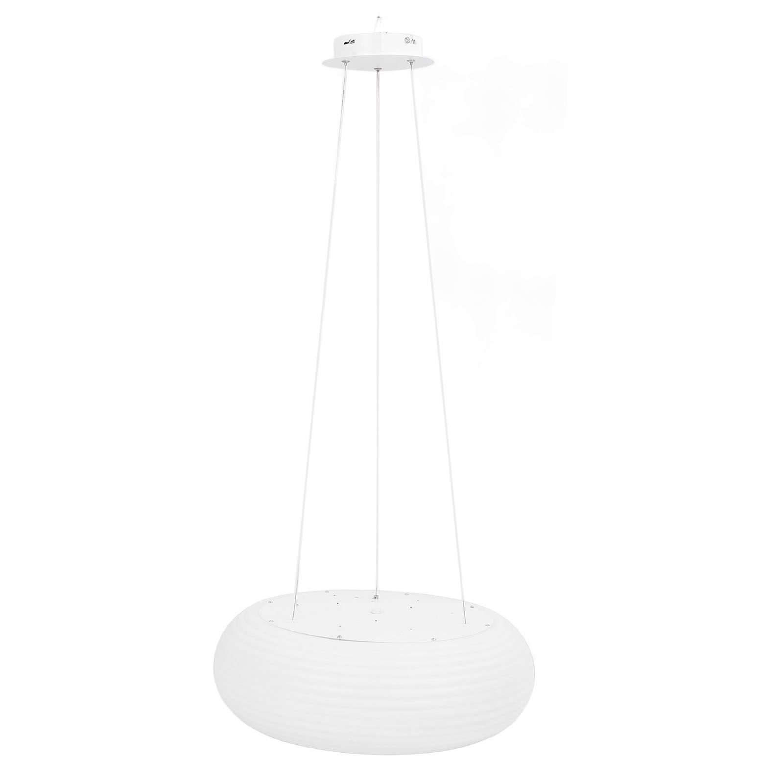 Pendant Light Round Milky White PC Lampshade LED Height Adjustable 3 Color