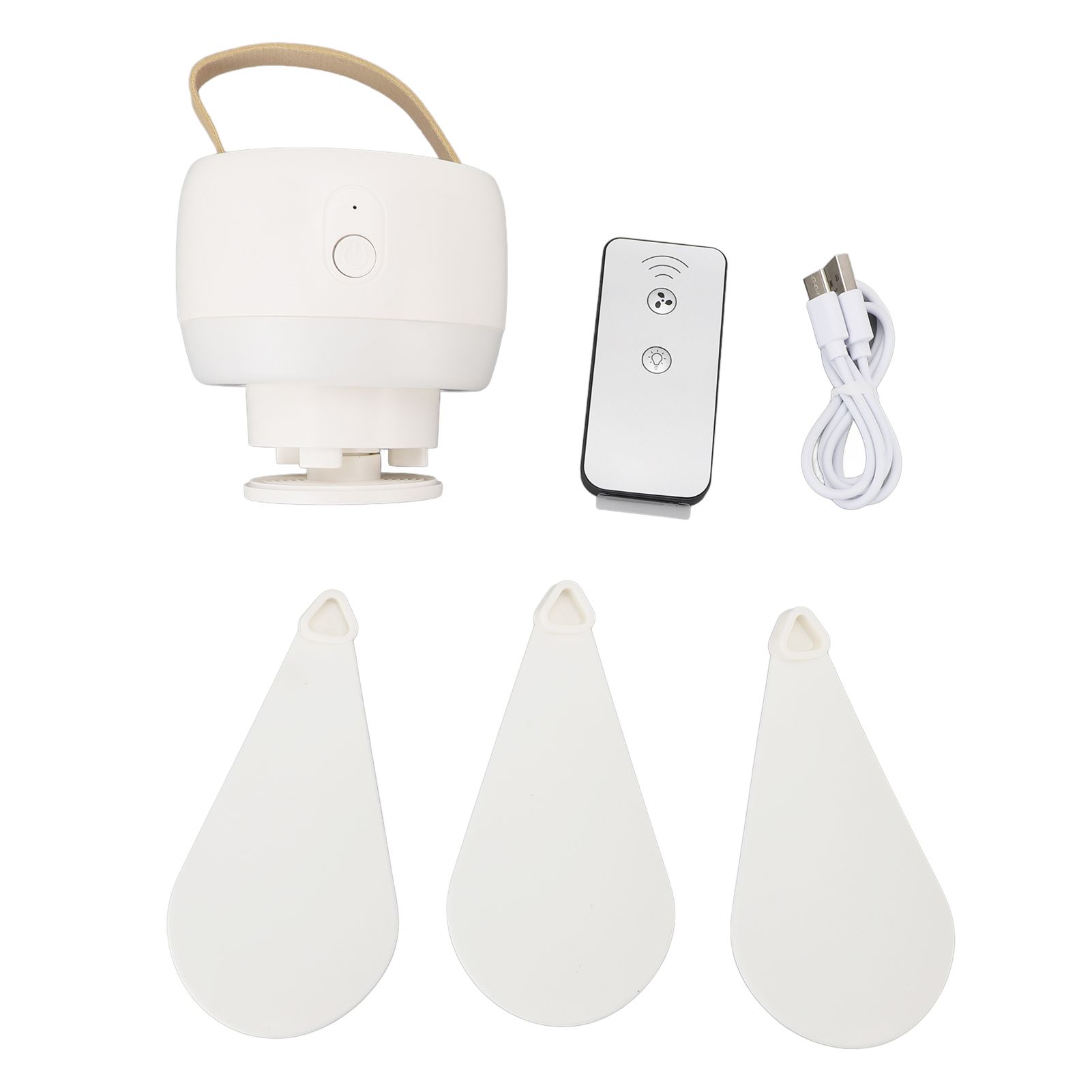 Fan Light Remote Control Rechargeable Quiet 3 Speeds Cordless Portable Hanging view 3
