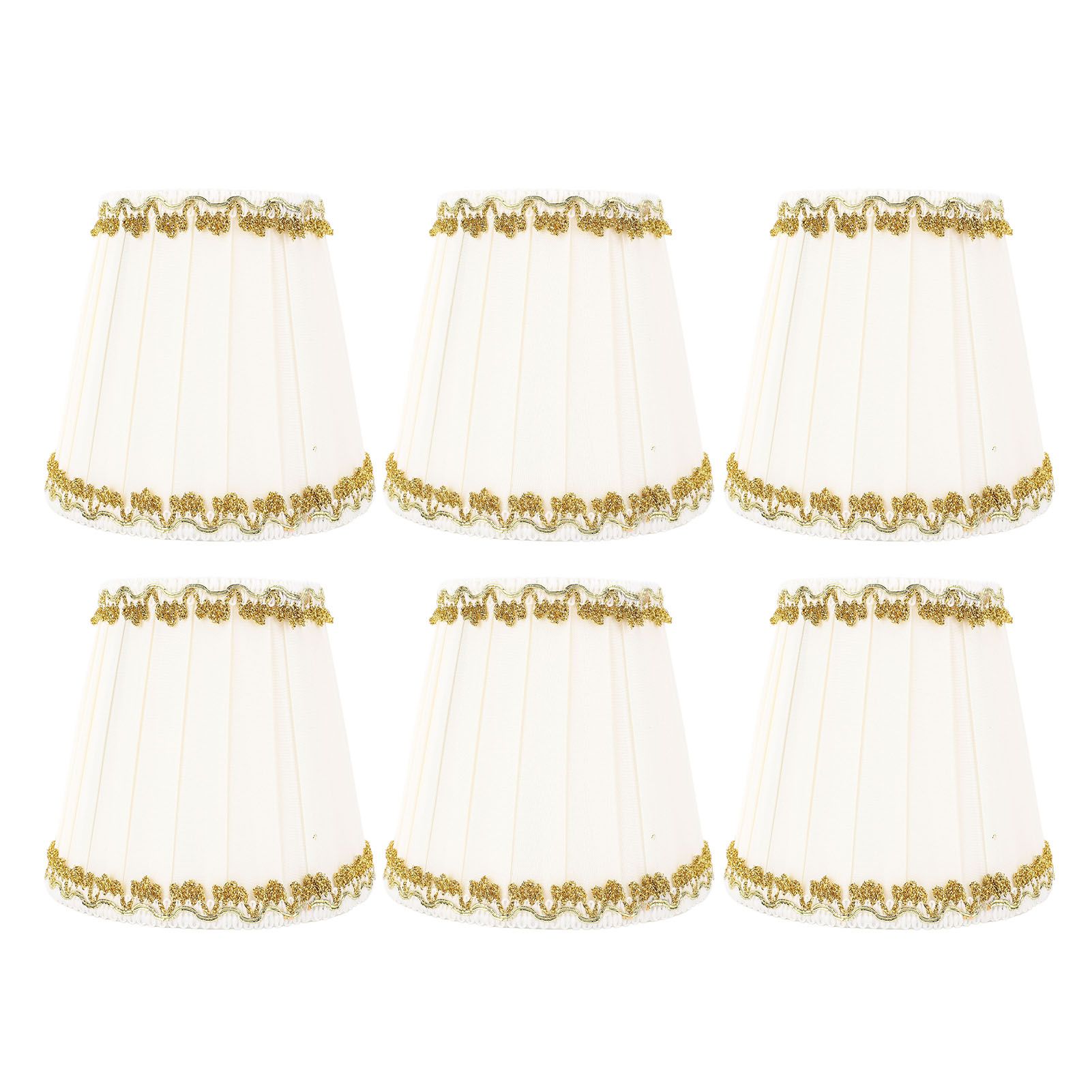 6PCS Fabric Lampshades Cloth Pleated Decorative Lamp Replacement Shade Clip On view 3